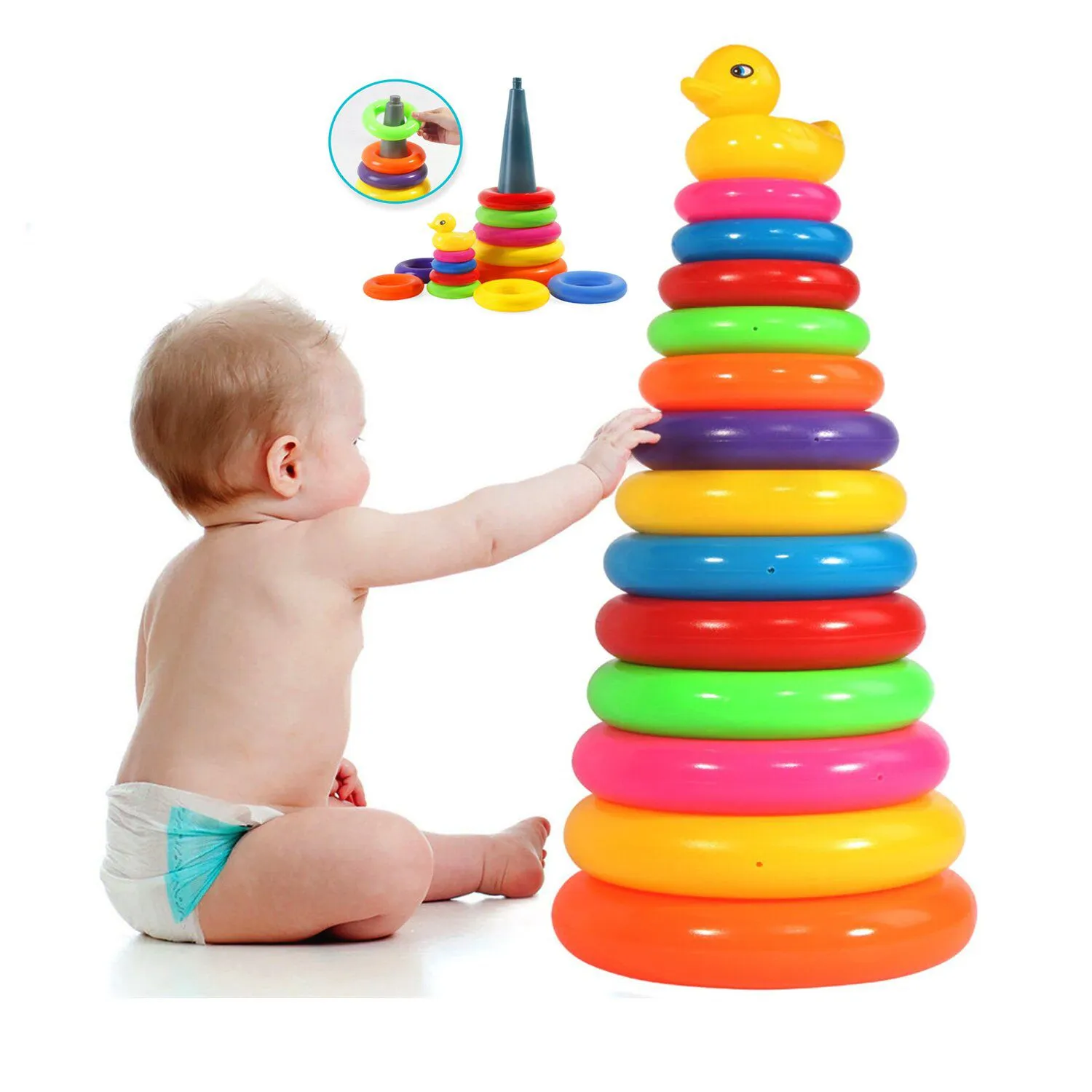 ANILLOS APILABLES DE ARCOÍRIS PARA NIÑOS - 1