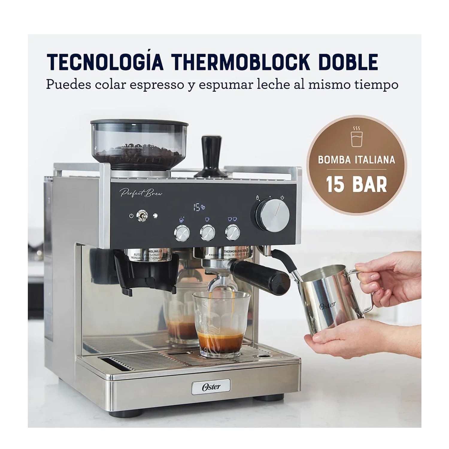 CAFETERA OSTER PARA ESPRESSO PERFECT BREW MAXIMA BVSTEM7400 - 3