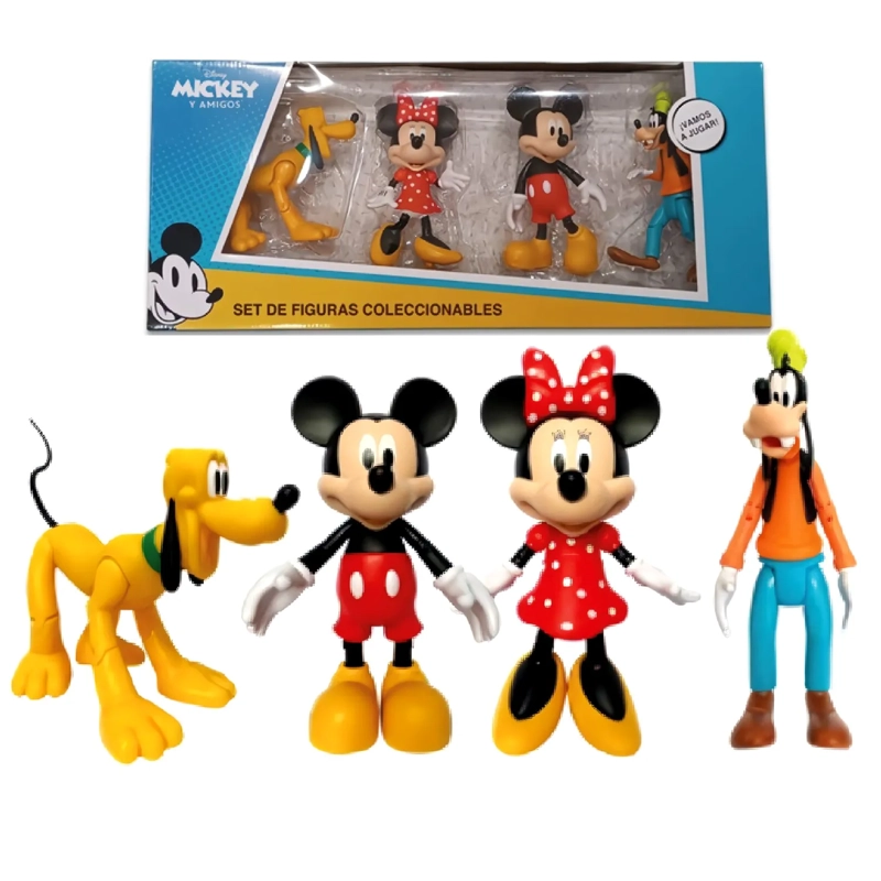 SET DE FIGURAS ARTICULABLES MICKEY MOUSE Y SUS AMIGOS 4 PCS 	MM-4DLX - 1
