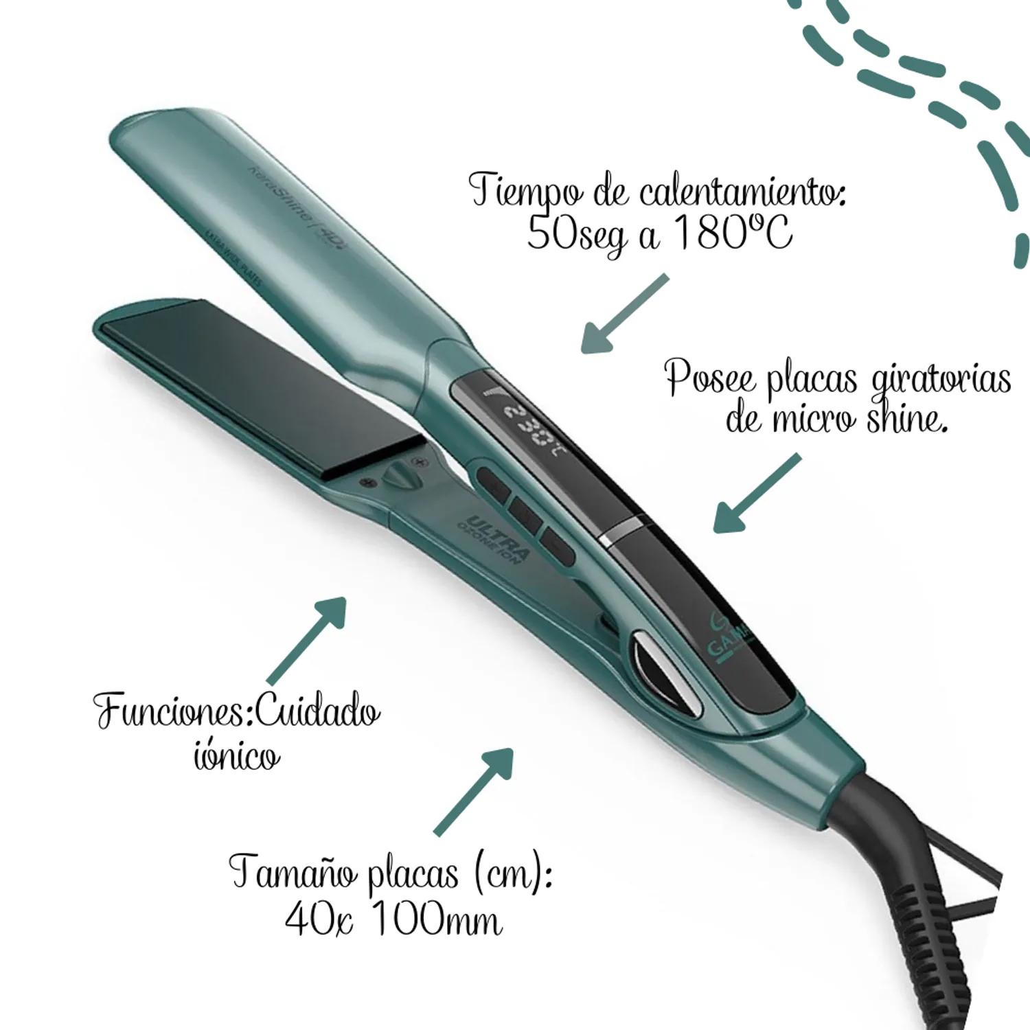 PLANCHA DE CABELLO X-WIDE GAMA 4D KERASHINE BECHS0000002129 - 3