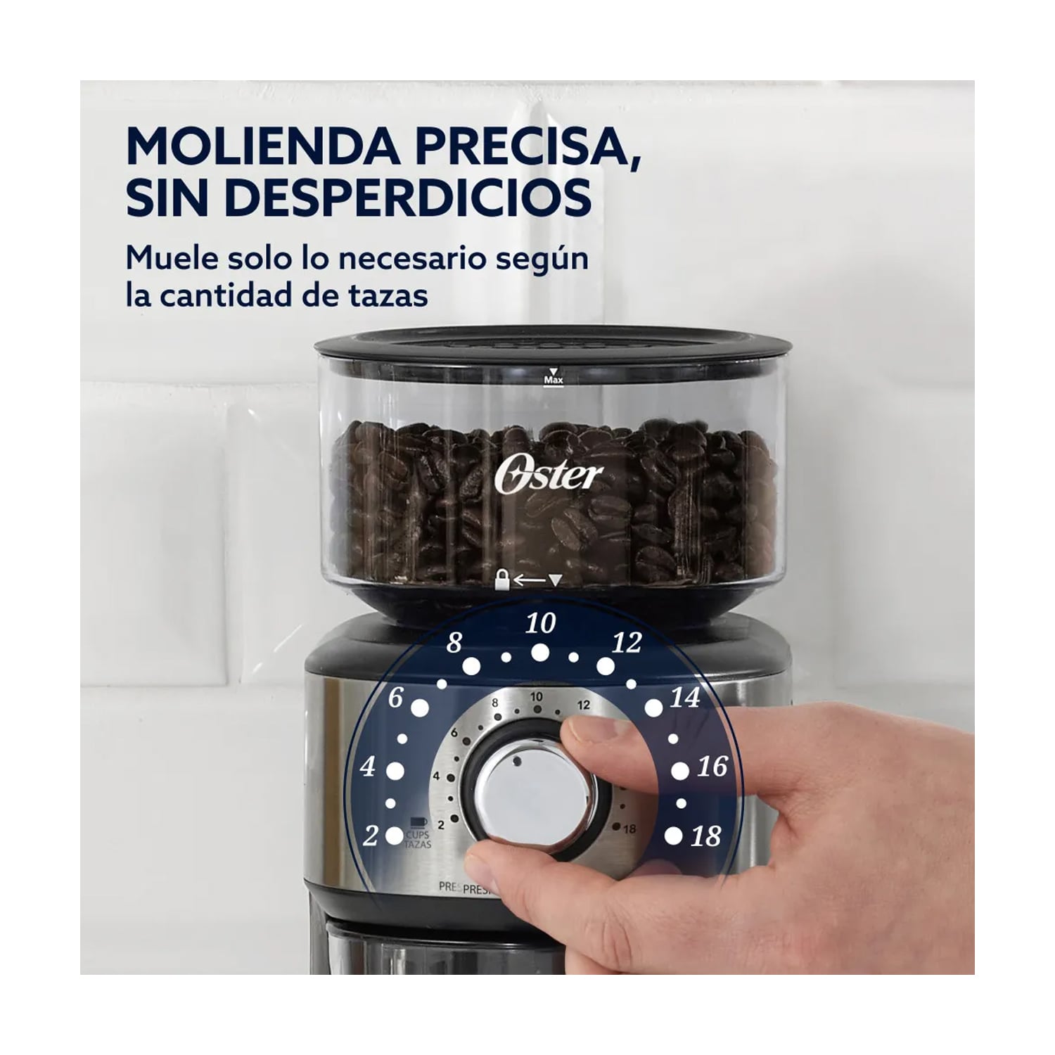 MOLINILLO DE CAFÉ AUTOMÁTICO OSTER 18 CONFIGURACIONES DE MOLIENDA BVSTBMH24 - 2
