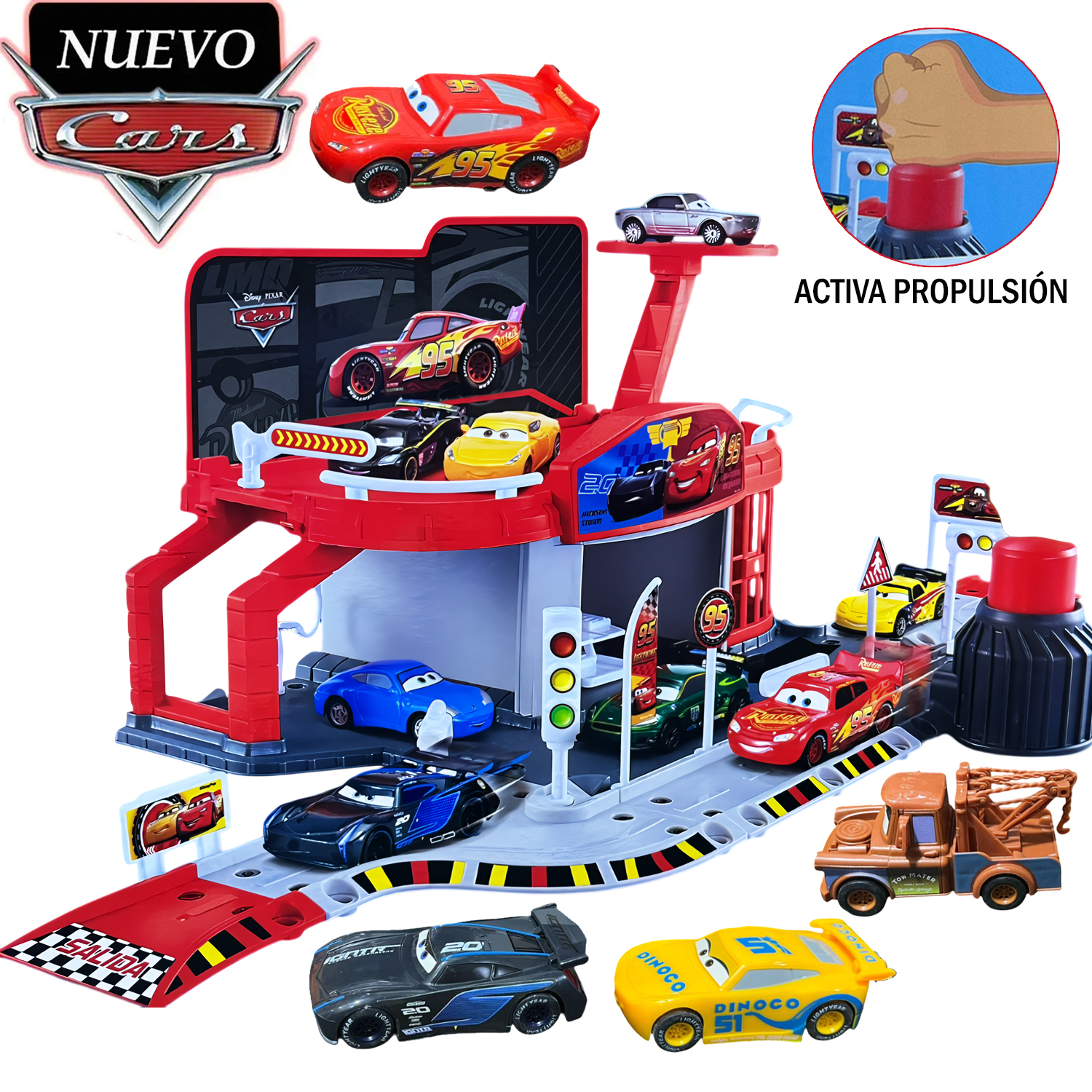JUGUETE PISTA DE ESTACIONAMIENTO CARS CON PROPULSOR WT018 - 1