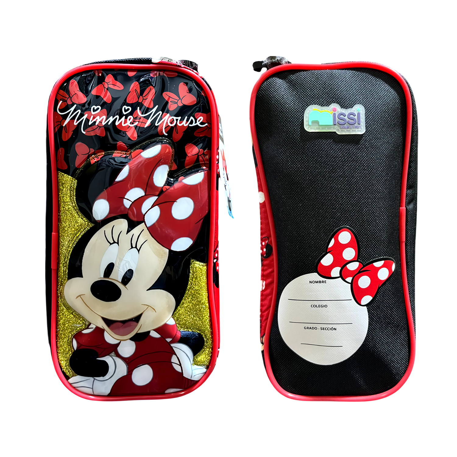 SET DE MOCHILA CON RUEDAS OFICIO LONCHERA Y CARTUCHERA MINNIE ROJO - 4