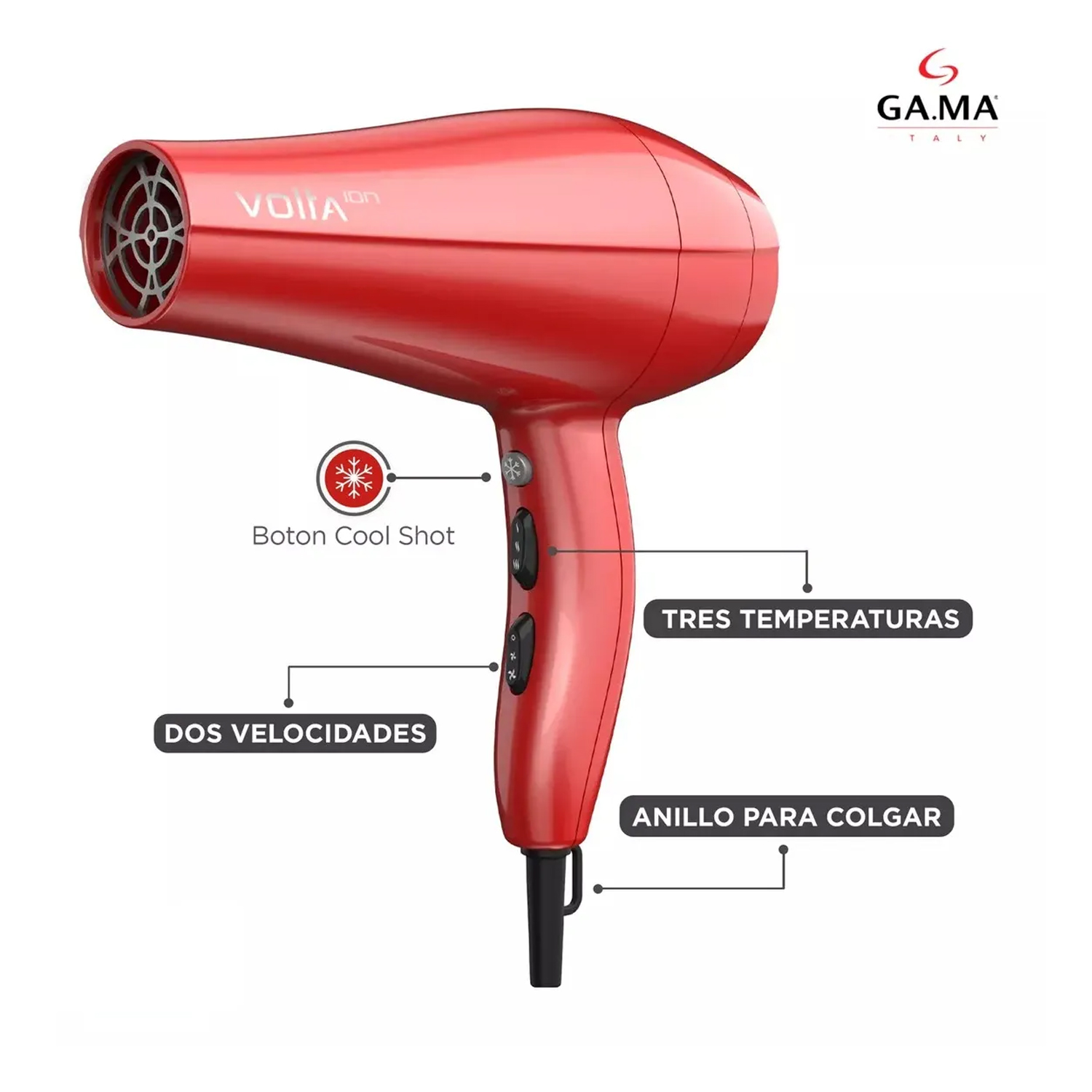 SECADORA PROFESIONAL ROJA AC MOTOR 2300W BECHD0000002167 - 6