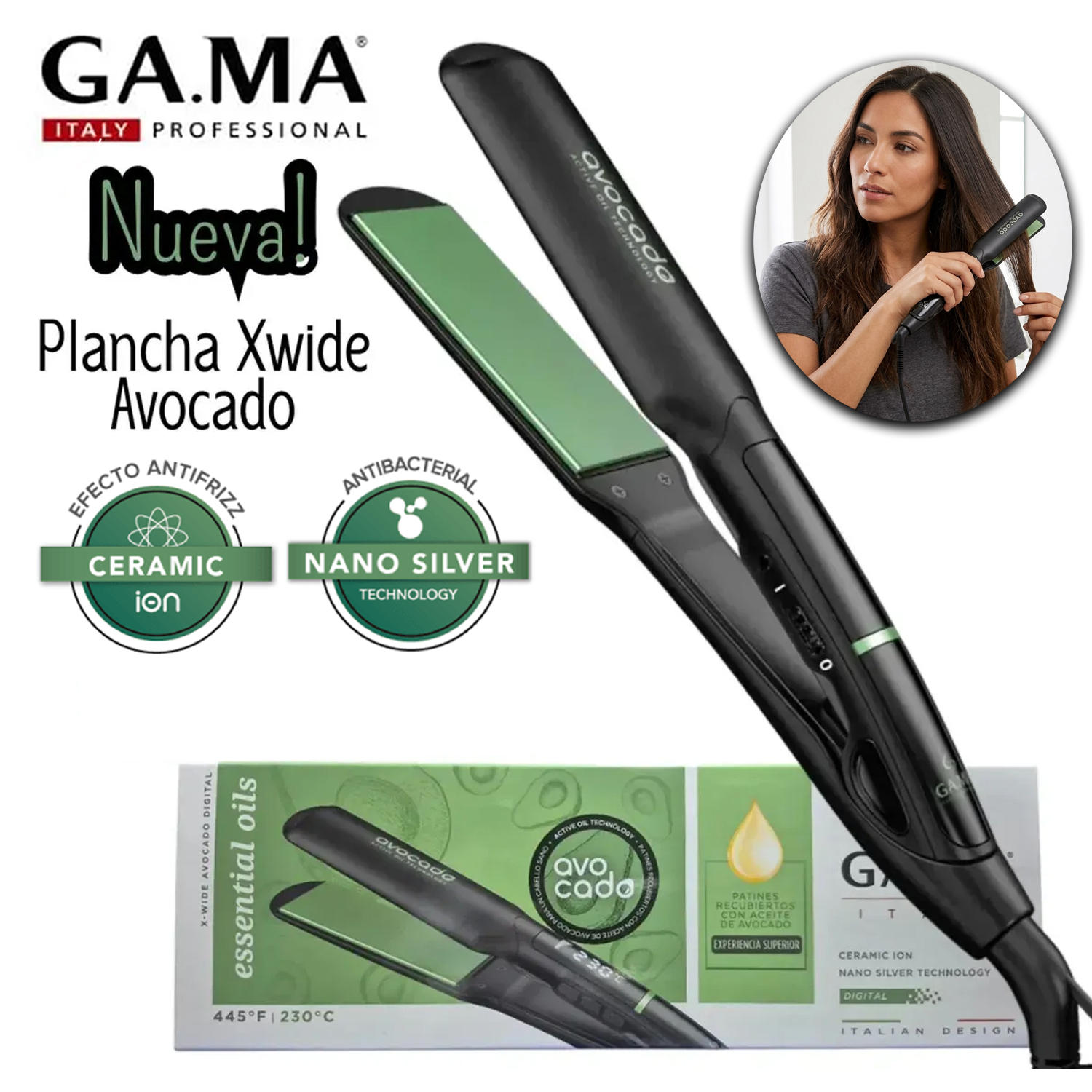 PLANCHA ALISADOR X-WIDE AVOCADO 220V BECHS0000002790 - 1