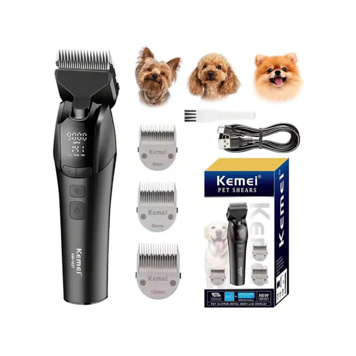 MÁQUINA DE CORTADOR PELO PARA MASCOTAS KEMEI KM-1857 - 2