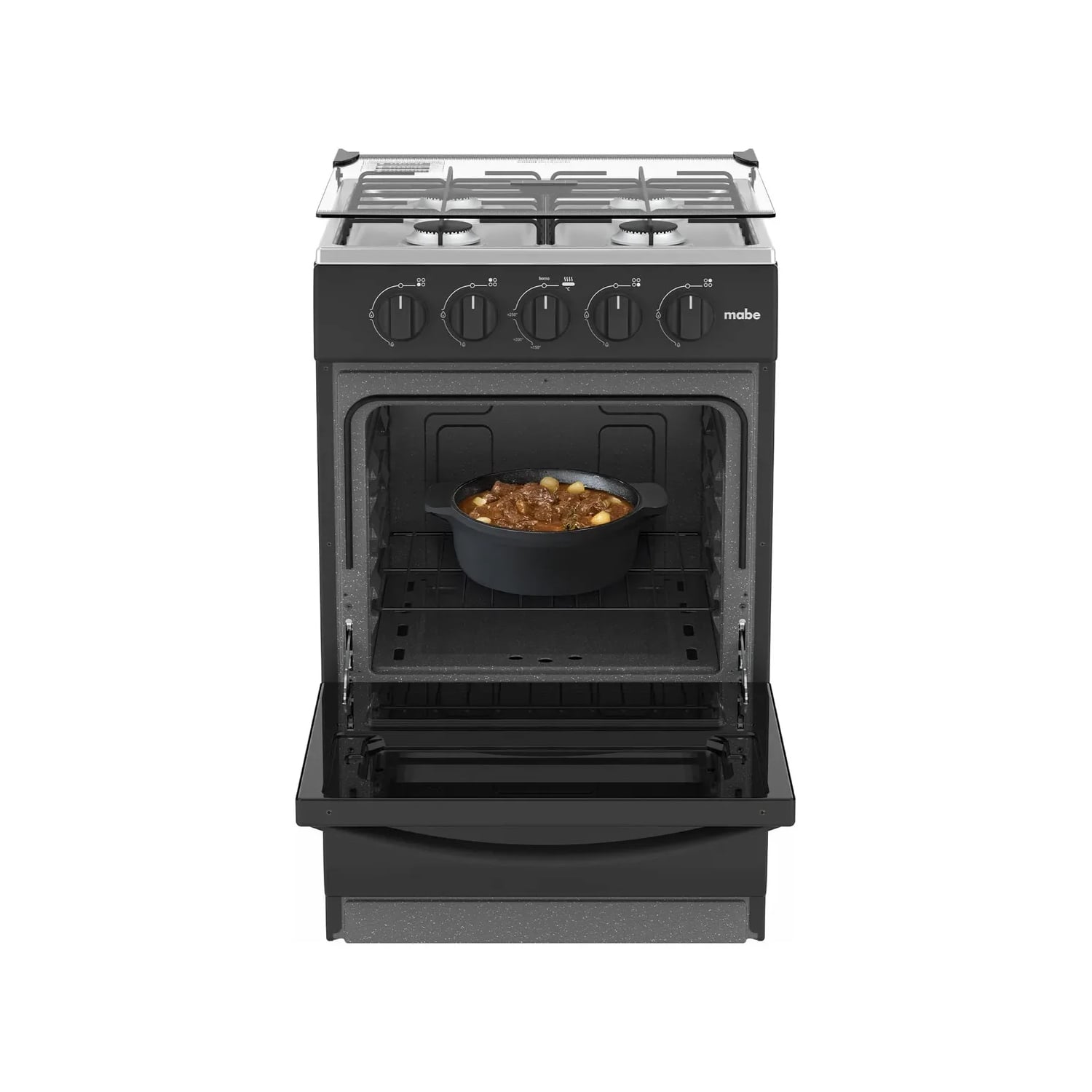 COCINA MABE DE PISO A GAS NEGRO EMP2000AN0 + CAMPANA CMU6020PB0 60 CM - 3