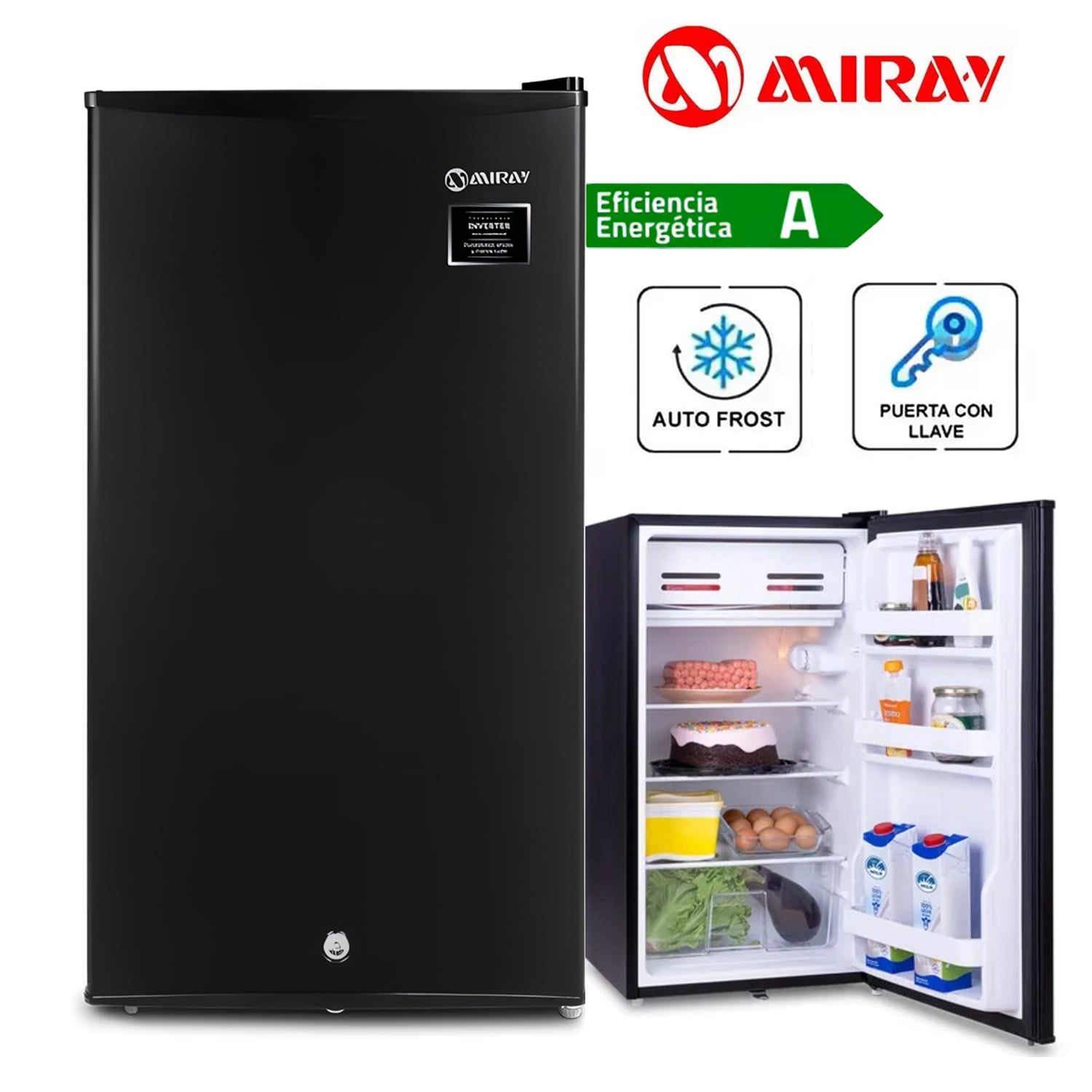 FRIGOBAR-REFRIGERADORA MIRAY RM-94M 93 L + HORNO MICROONDAS MIRAY HMM-20N 20 L - 2
