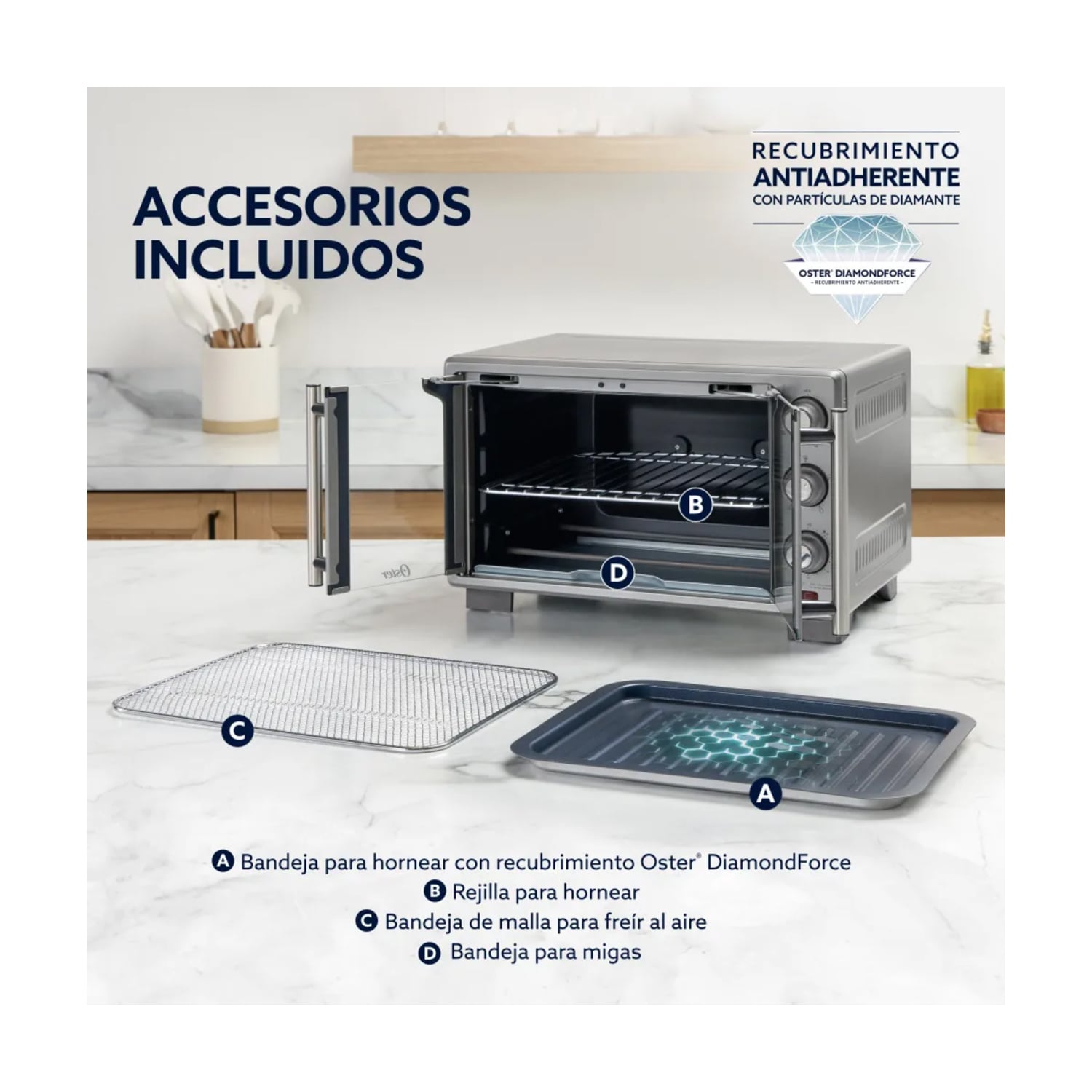 HORNO ELÉCTRICO CON FREIDORA DE AIRE 25L PUERTA FRANCESA TSSTTV25FDMAFNS - 4