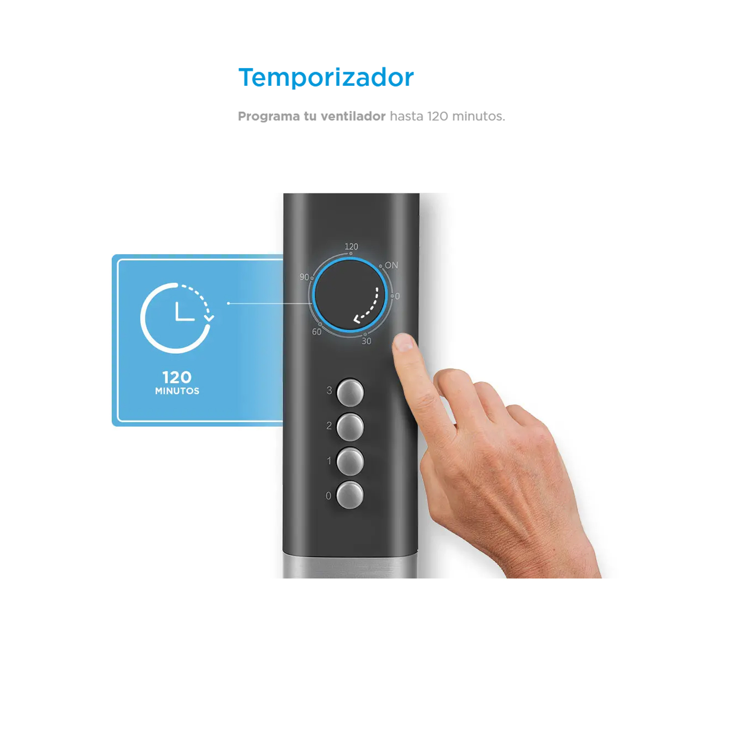 VENTILADOR CON TEMPORIZADOR 120 MIN MIDEA MFA164MB CON AIRE AMPLIFICADO 7 ASPAS - 7