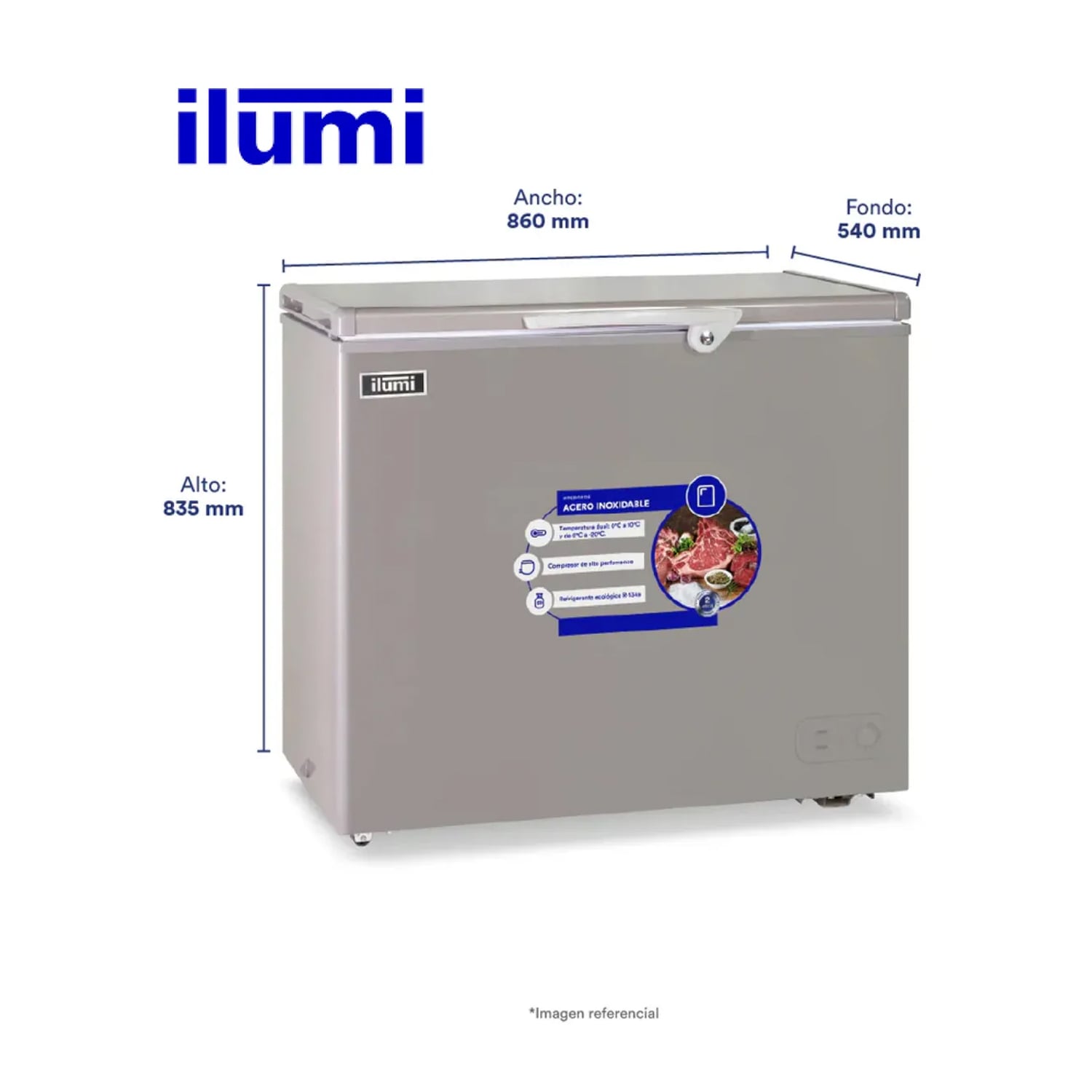 CONGELADORA DUAL ILUMI 220 LITROS TFI-2200DG GRIS - 4