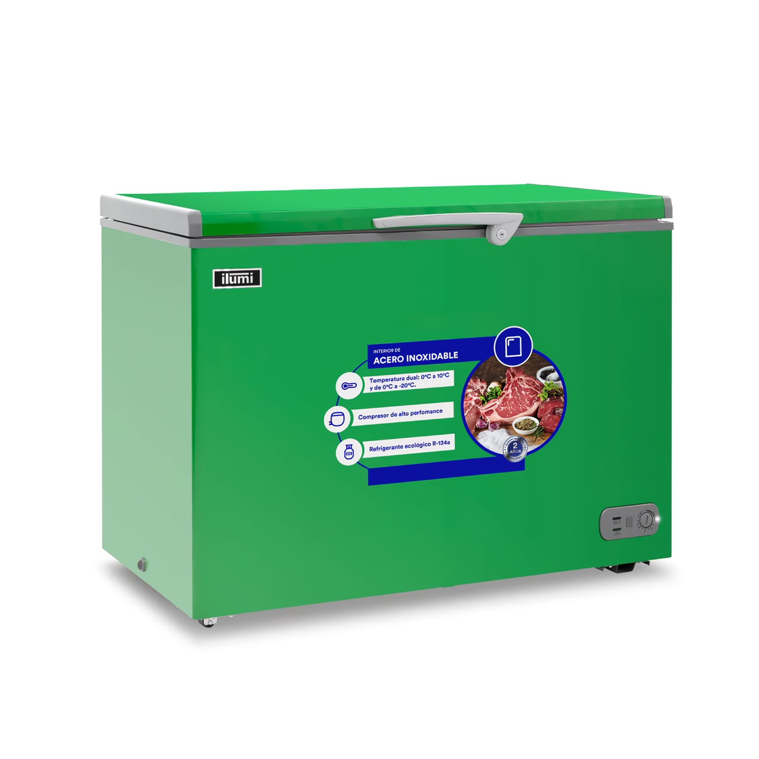 CONGELADOR CON TINA DE ACERO INOXIDABLE DE 340 LITROS TFI-3400GR VERDE - 4