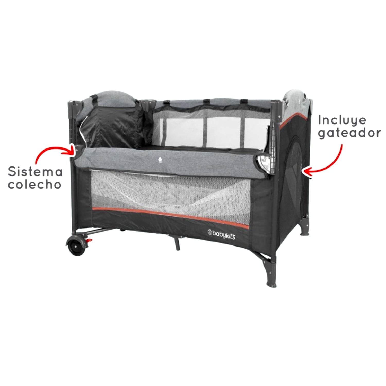 CUNA CORRAL BABY KITS BABY COLECHO 4034 ROSADO - 5