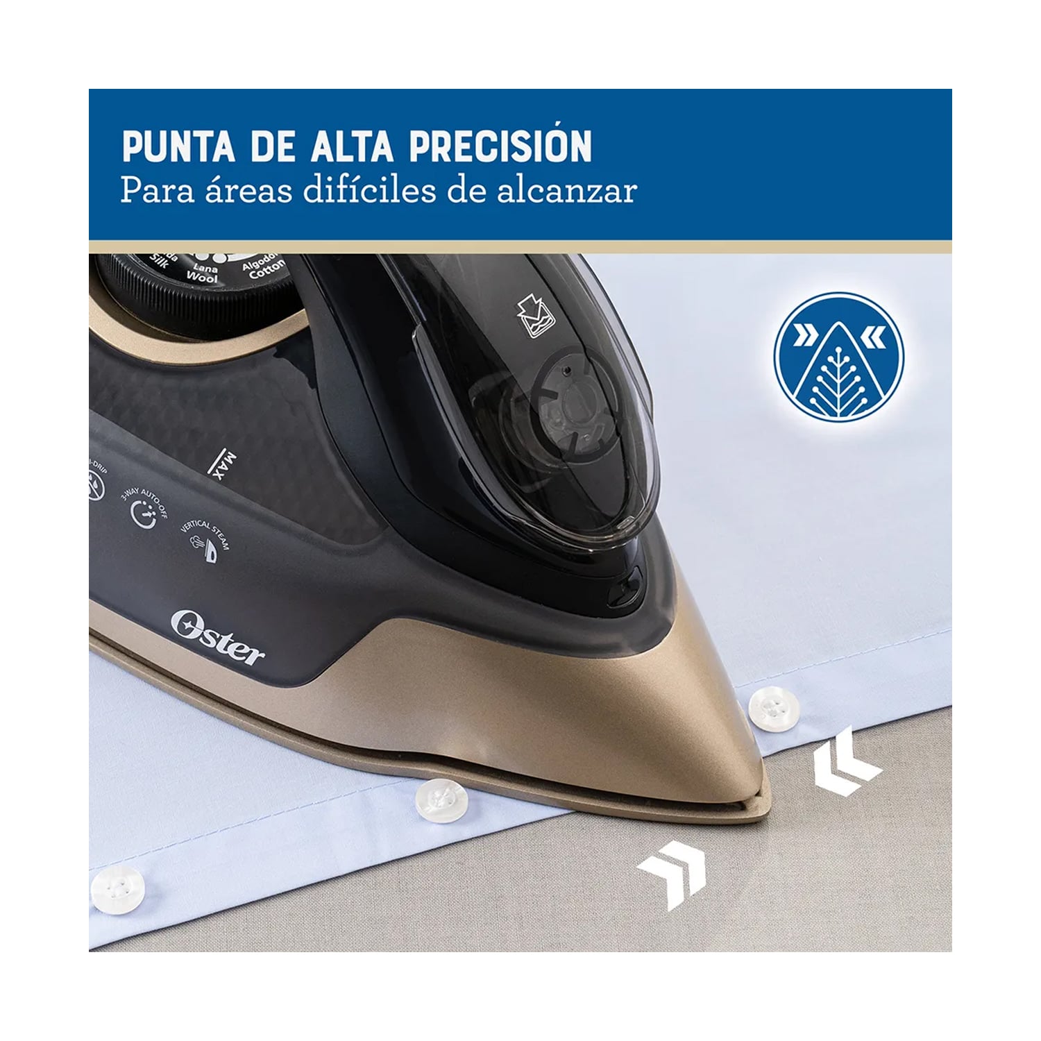 COMBO OSTER LICUADORA 6 VELOCIDADES BLSTPEG-GPB + PLANCHA DE VAPOR PRESSXPRESS GCSTPX9000B - 7
