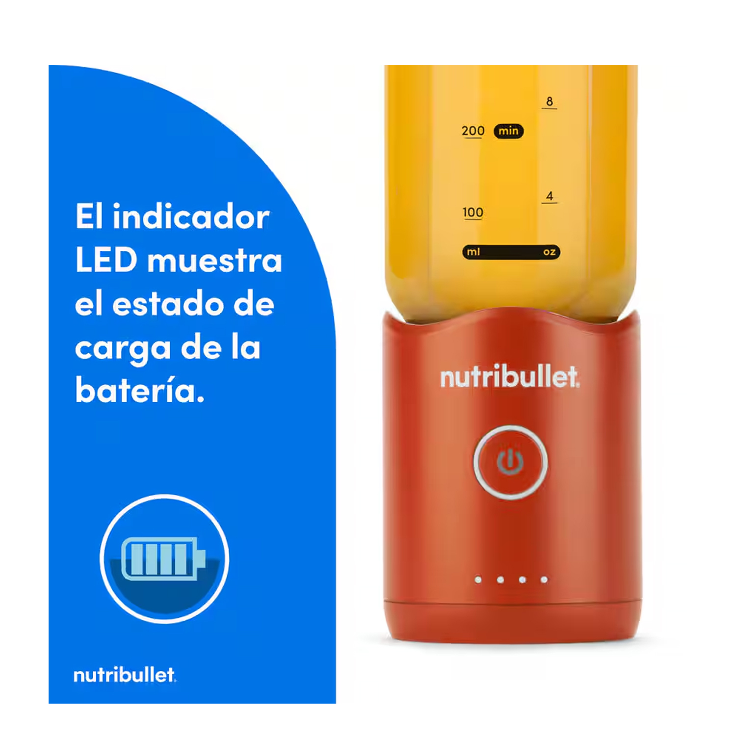 LICUADORA PORTÁTIL NUTRIBULLET FLEX 650 ML PARA SMOOTHIES Y BATIDOS NARANJA - 7