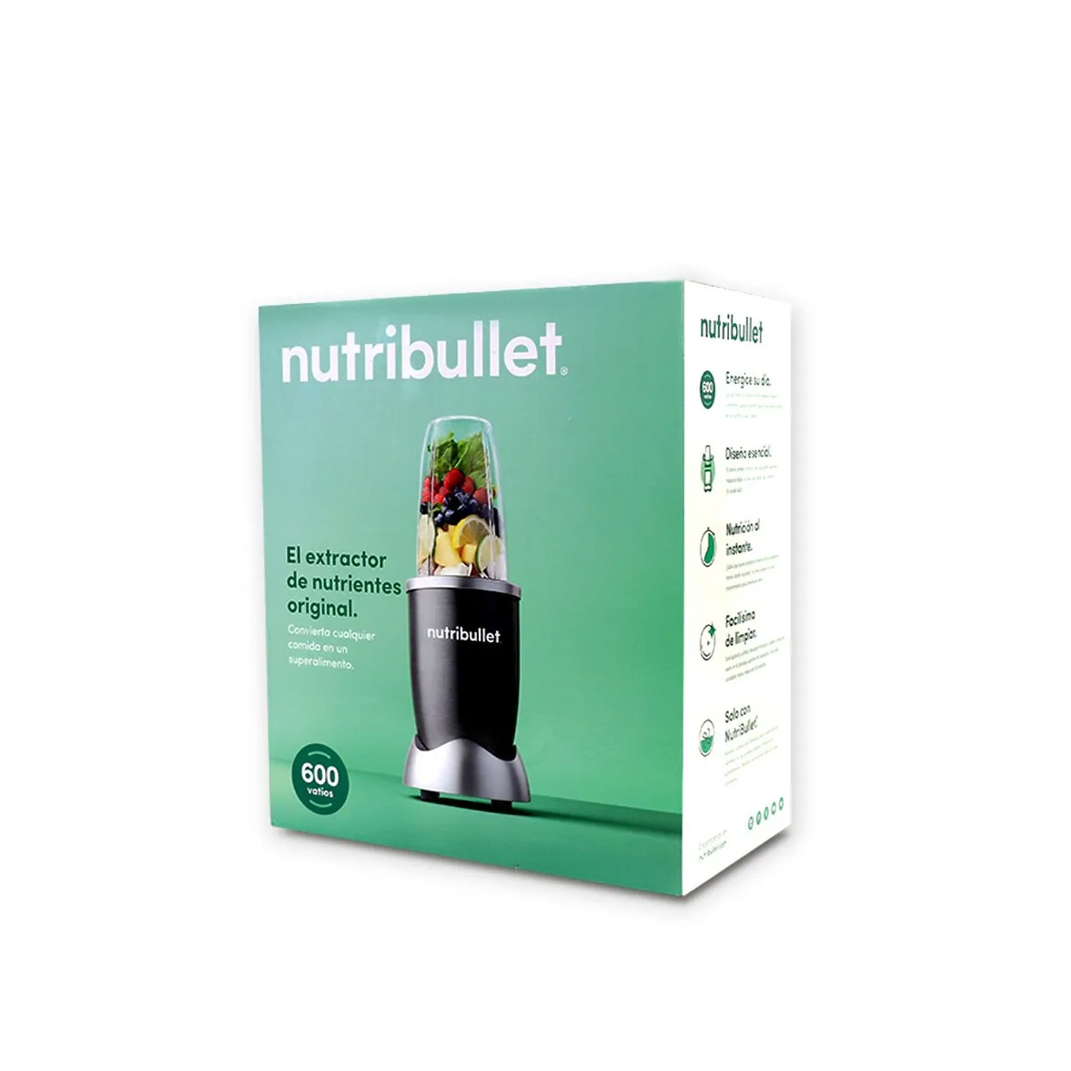 LICUADORA PORTÁTIL NUTRIBULLET 600 PARA SMOOTHIES Y BATIDOS 700ML NEGRO - 2