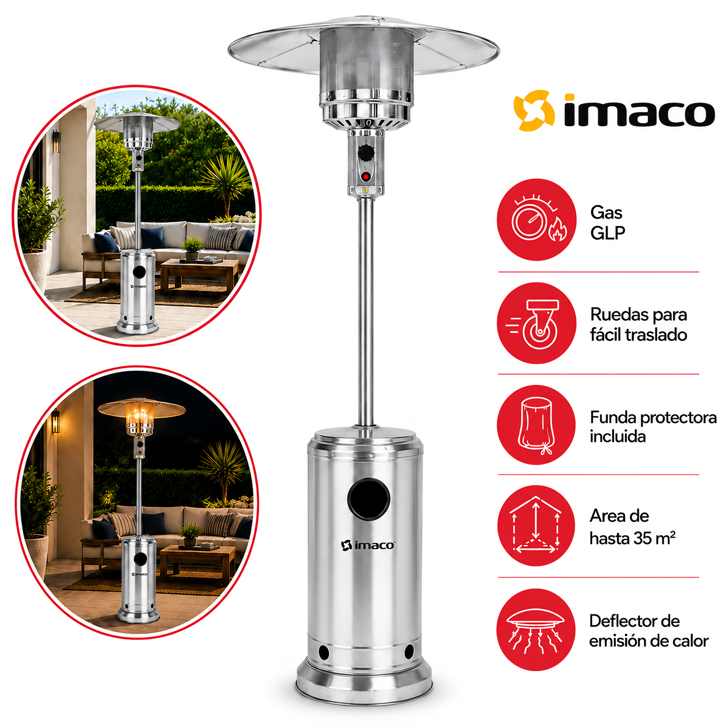 CALENTADOR DE PATIO A GAS PHS130 ACERO INOX - 1