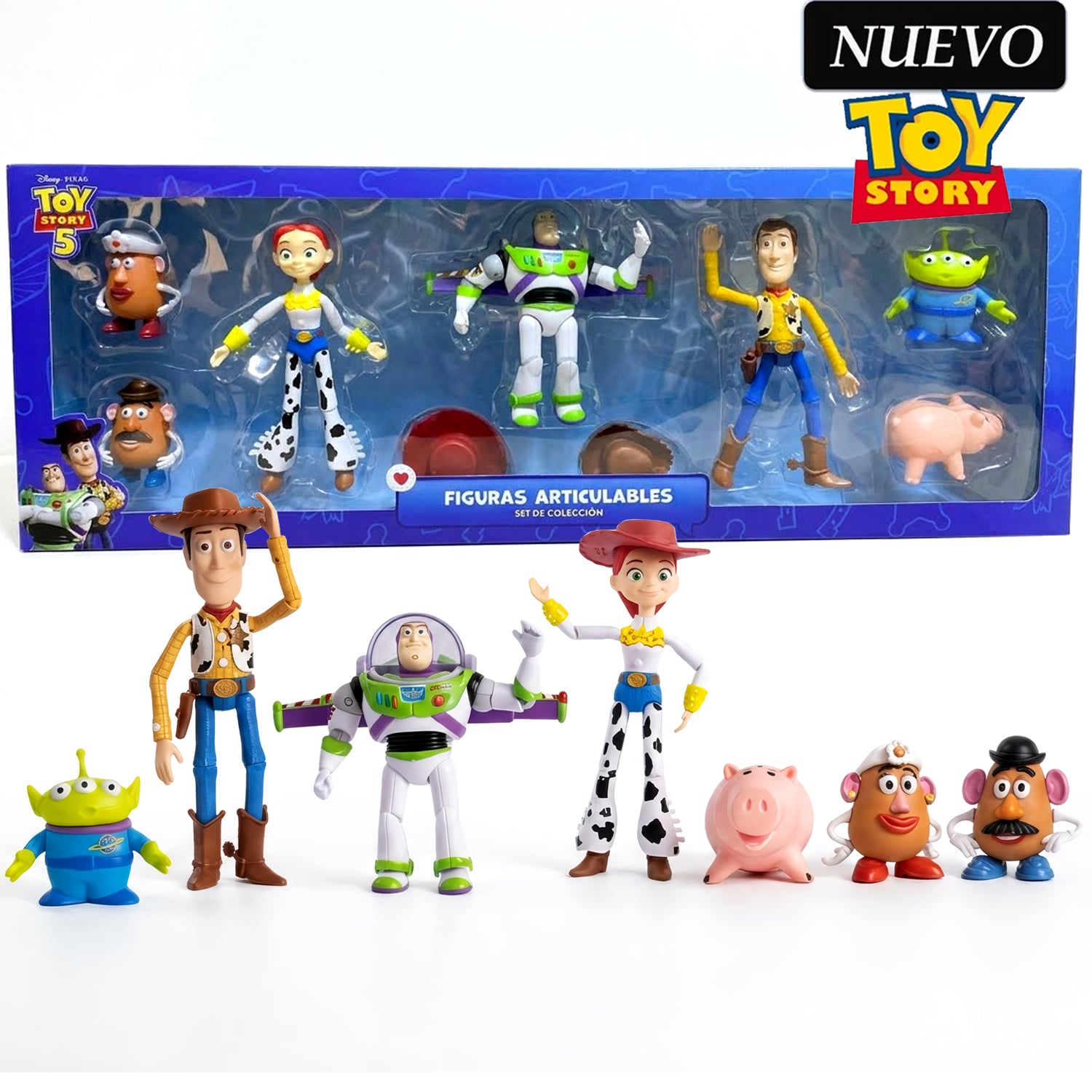 SET DE MUÑECOS DE JEBE TOY STORY 5 ARTICULADOS 7PCS - 1