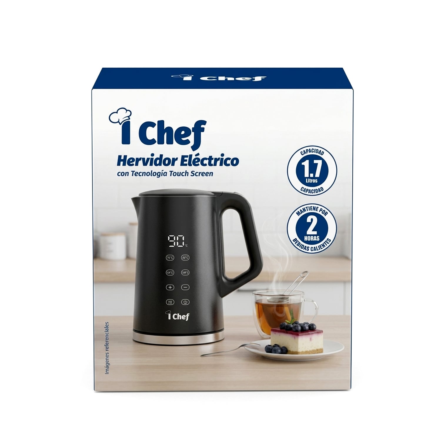 HERVIDOR ELÉCTRICO DIGITAL I CHEF 1.7 LITROS NEGRO - 3