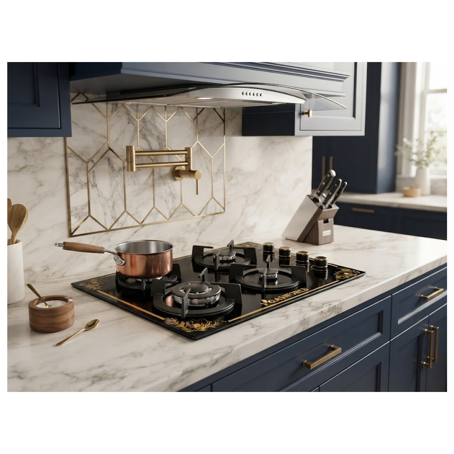 COCINA EMPOTRABLE PGAS 4 QUEMADORES VIDRIO TEMPLADO 60CM - 3