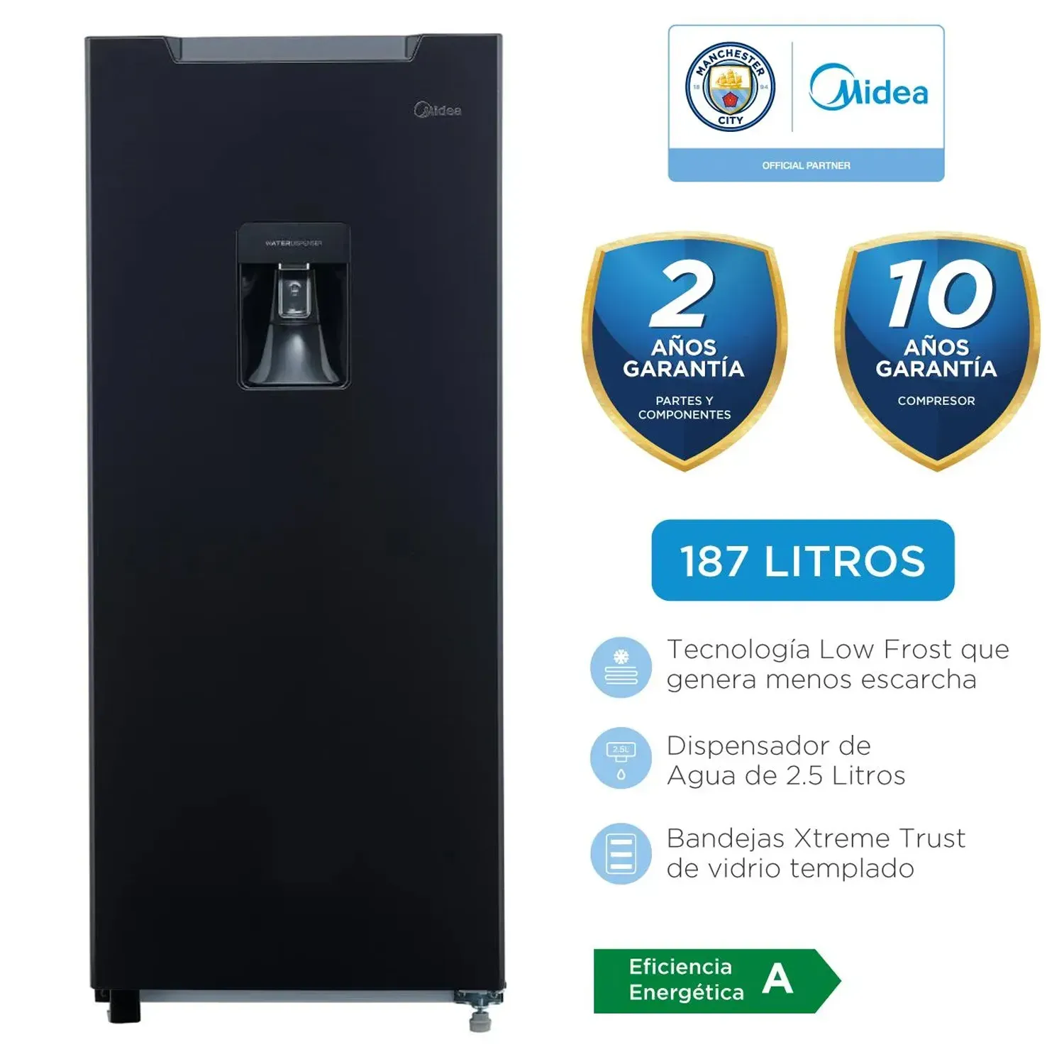 REFRIGERADORA MONOPUERTA 187L NEGRA MDRD190ANLXW +PLANCHA TAURUS - 3