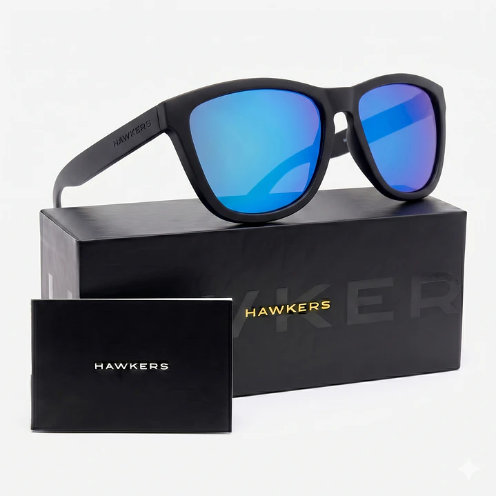 LENTES DE SOL HAWKERS ONE RAW HONR21BLT0 NEGRO AZUL ESPEJADO TALLA 54MM - NEZMUN.PE - 1