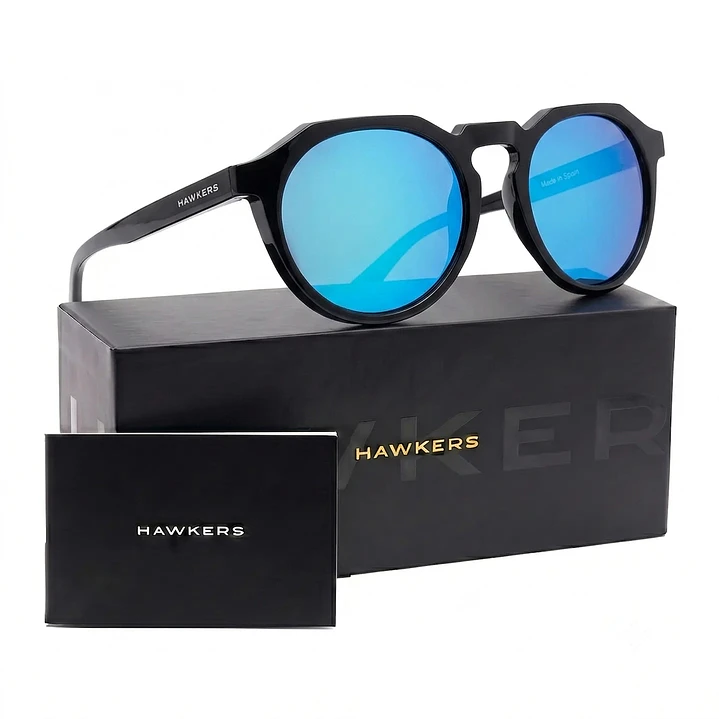 LENTES DE SOL HAWKERS WARWICK RAW - BLACK CLEAR BLUE HWRA22BLT0 UNISEX - TALLA 51MM - NEZMUN.PE - 1