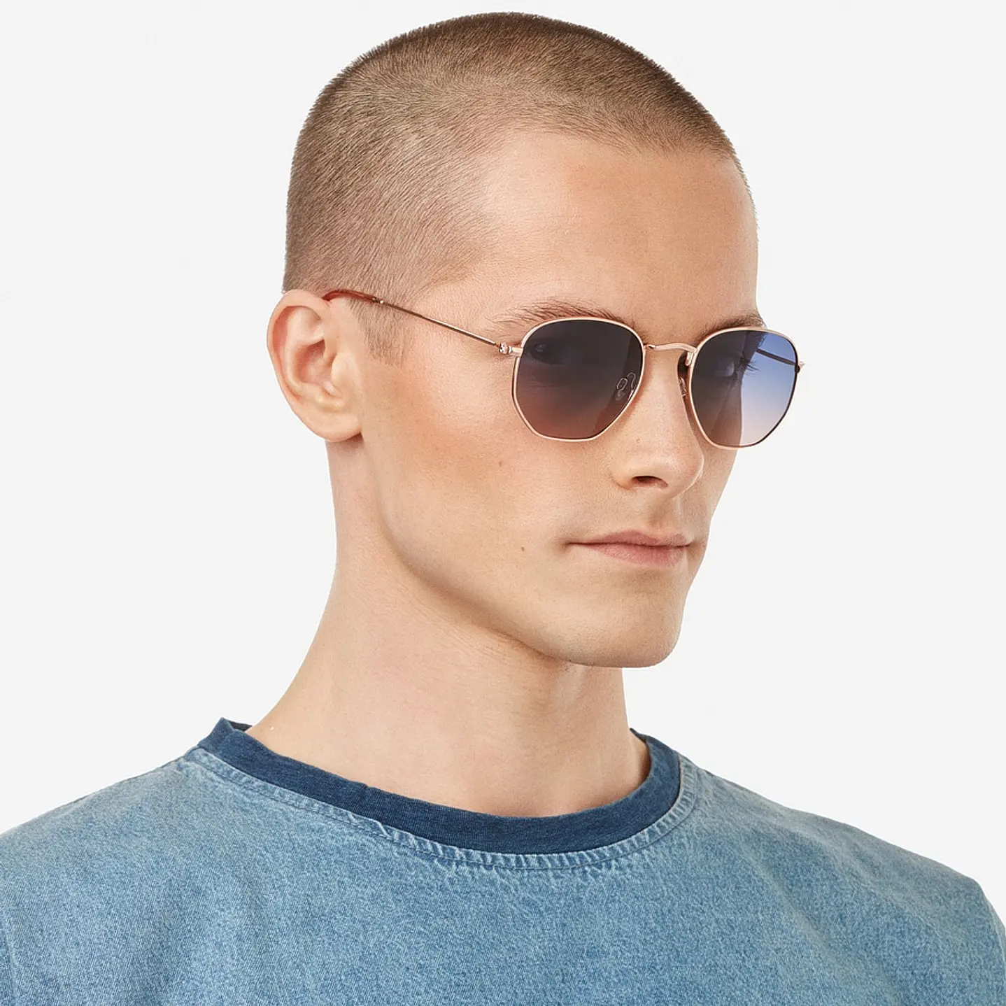 LENTES DE SOL POLARIZADO HAWKERS SIXGON DRIVE  ROSE GOLD BLUE HSDR22KLMP - TALLA 50MM - NEZMUN,PE - 3