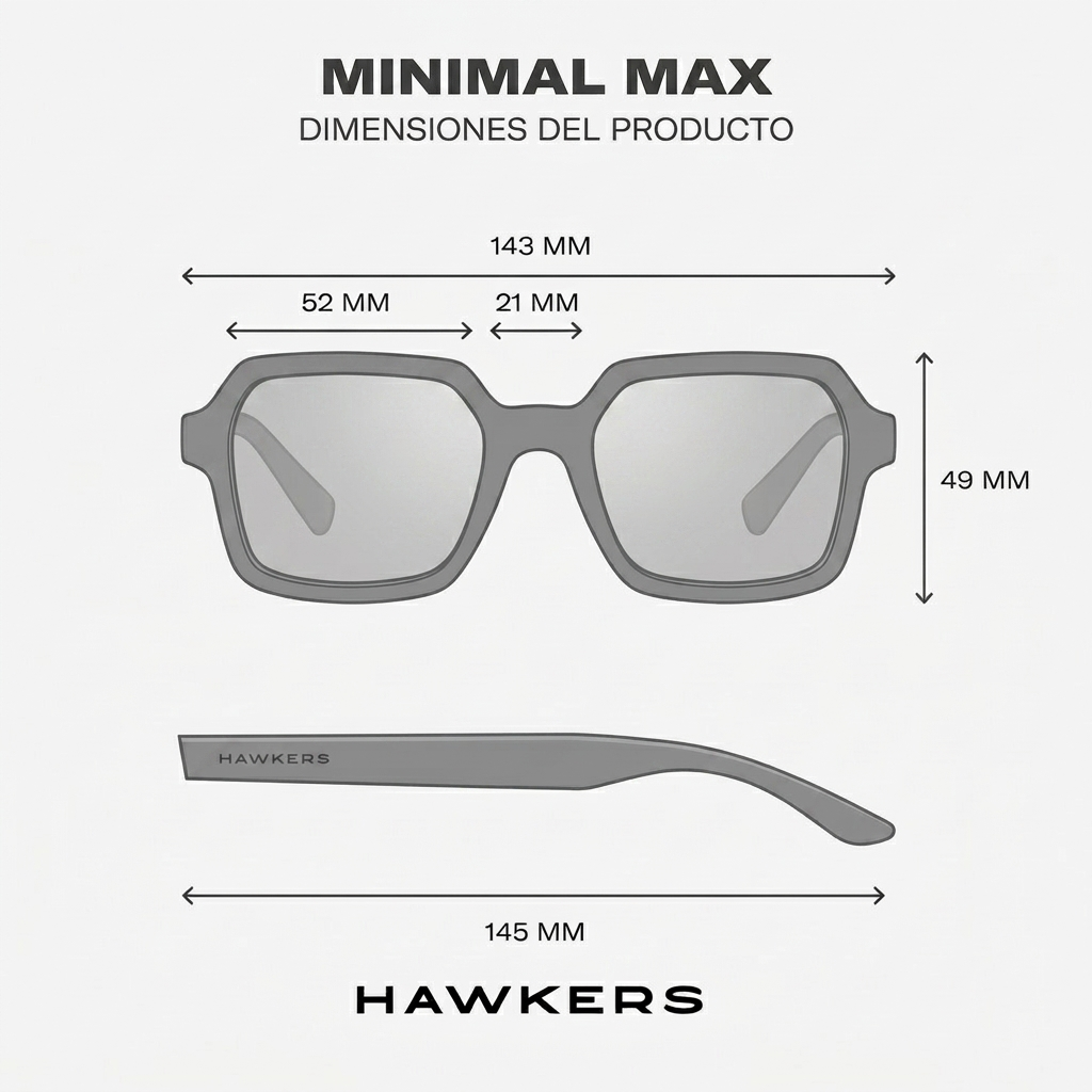 LENTES DE SOL HAWKERS MINIMAL MAX BLACK JUNIPER HMMX26BET0 UNISEX - TALLA 52MM - NEZMUN.PE - 4