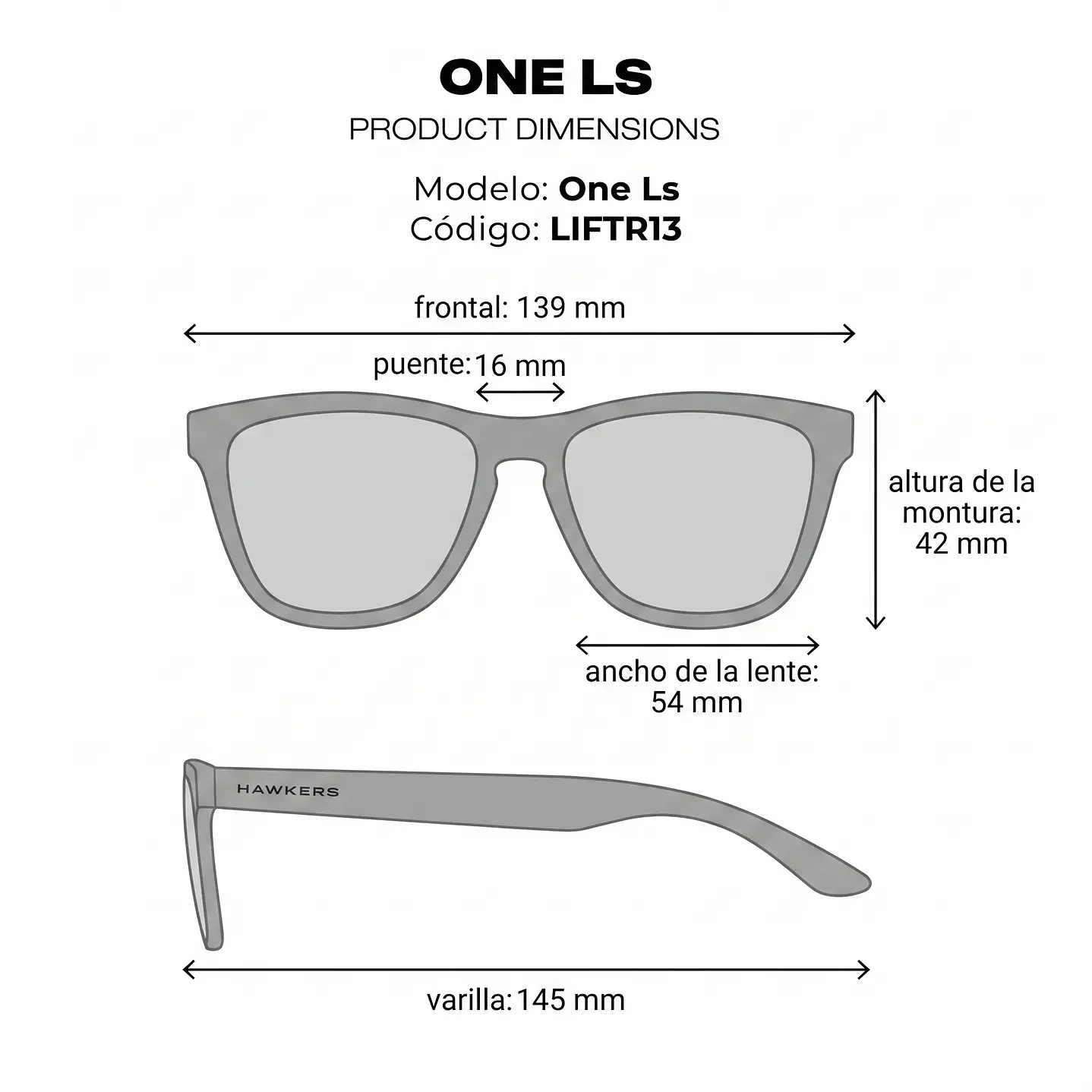 LENTES DE SOL HAWKERS ONE LS  LIFTR13 - TALLA 54MM - NEZMUN.PE - 3