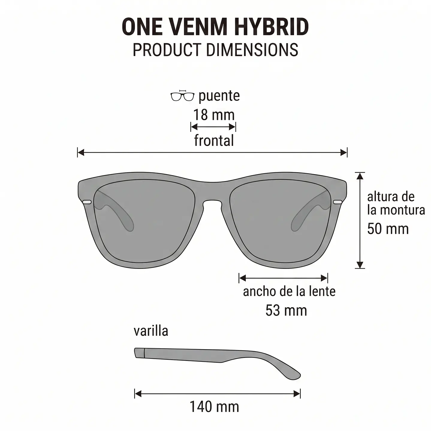 LENTES DE SOL HAWKERS DARK ONE VENM HYBRID VOTR01 - TALLA 53MM - NEZMUN.PE - 4