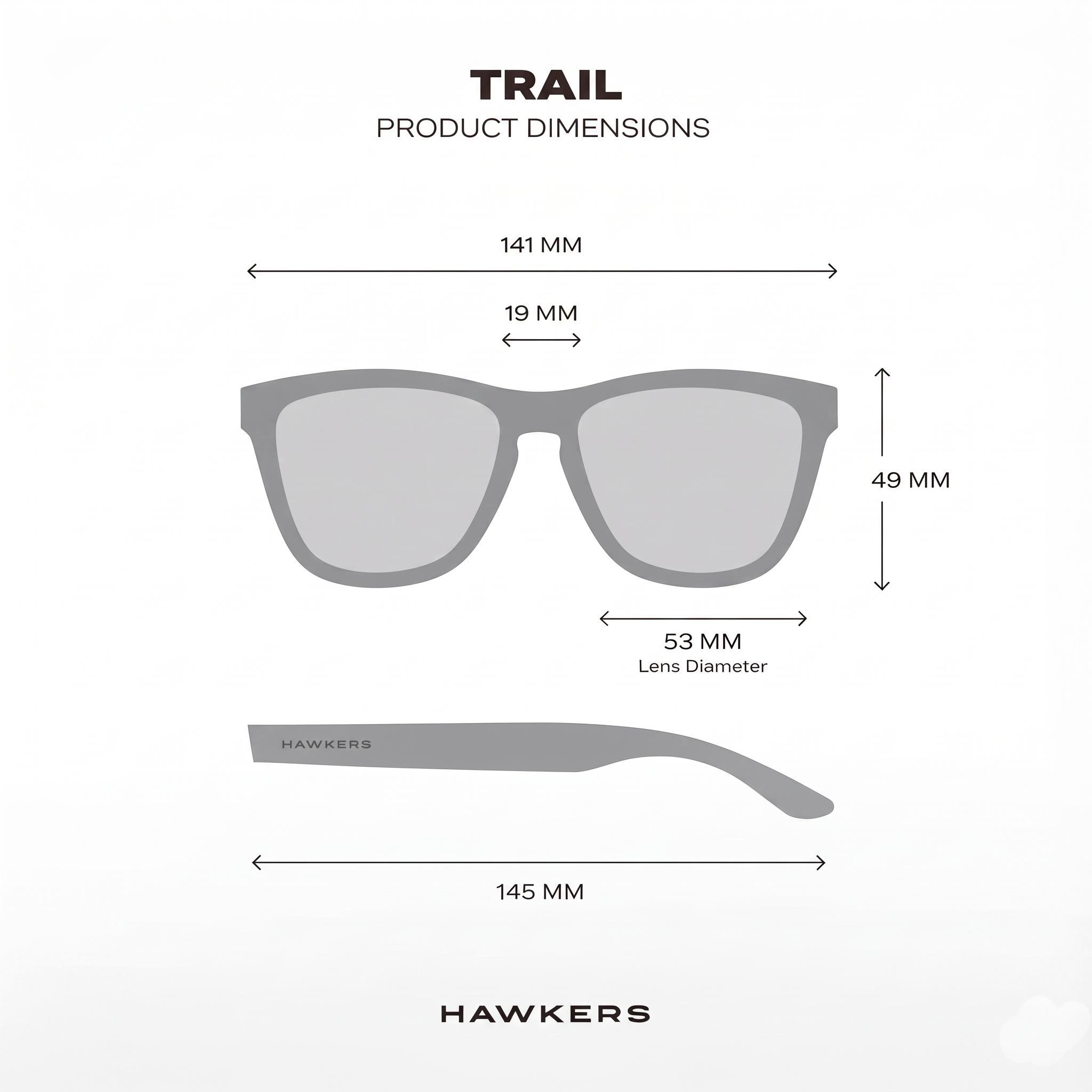 LENTES DE SOL POLARIZADO HAWKERS TRAIL HTRA24BBTP NEGRO - TALLA 53MM - NEZMUN.PE - 4