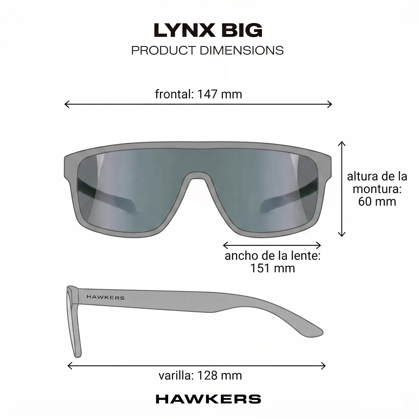 LENTES DE SOL DEPORTIVO HAWKERS LYNX BIG TEAL BLUE HLYB25ELT0 - TALLA 151MM - NEZMUN.PE - 4