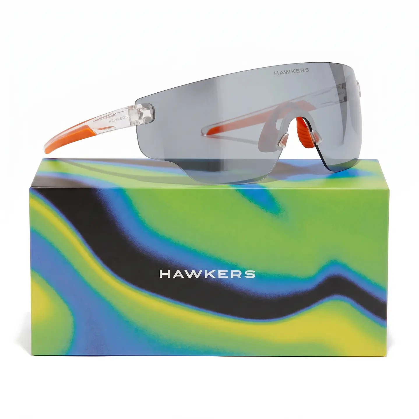 LENTES DE SOL DEPORTIVO HAWKERS SPEED TRANSPARENT CHROME - TALLA 145MM - NEZMUN.PE - 1