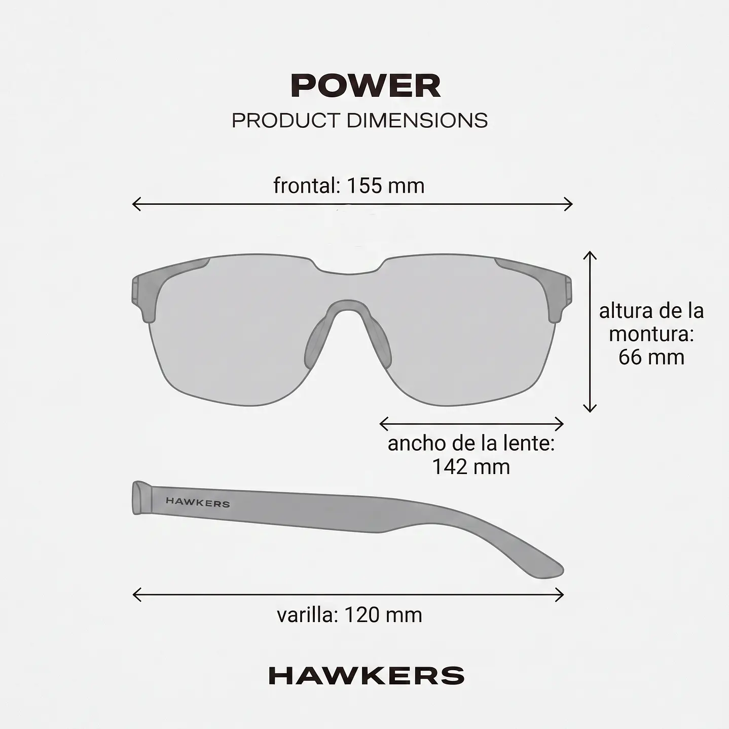 LENTES DE SOL DEPOTIVO HAWKERS POWER BLACK CHROME HPOW24BST0 - TALLA 142MM - NEZMUN.PE - 4