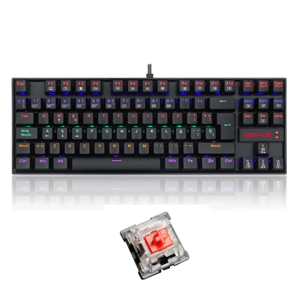 TECLADO REDRAGON MECÁNICO K552- KUMARA GAMER NEGRO RED SWICTH - 1