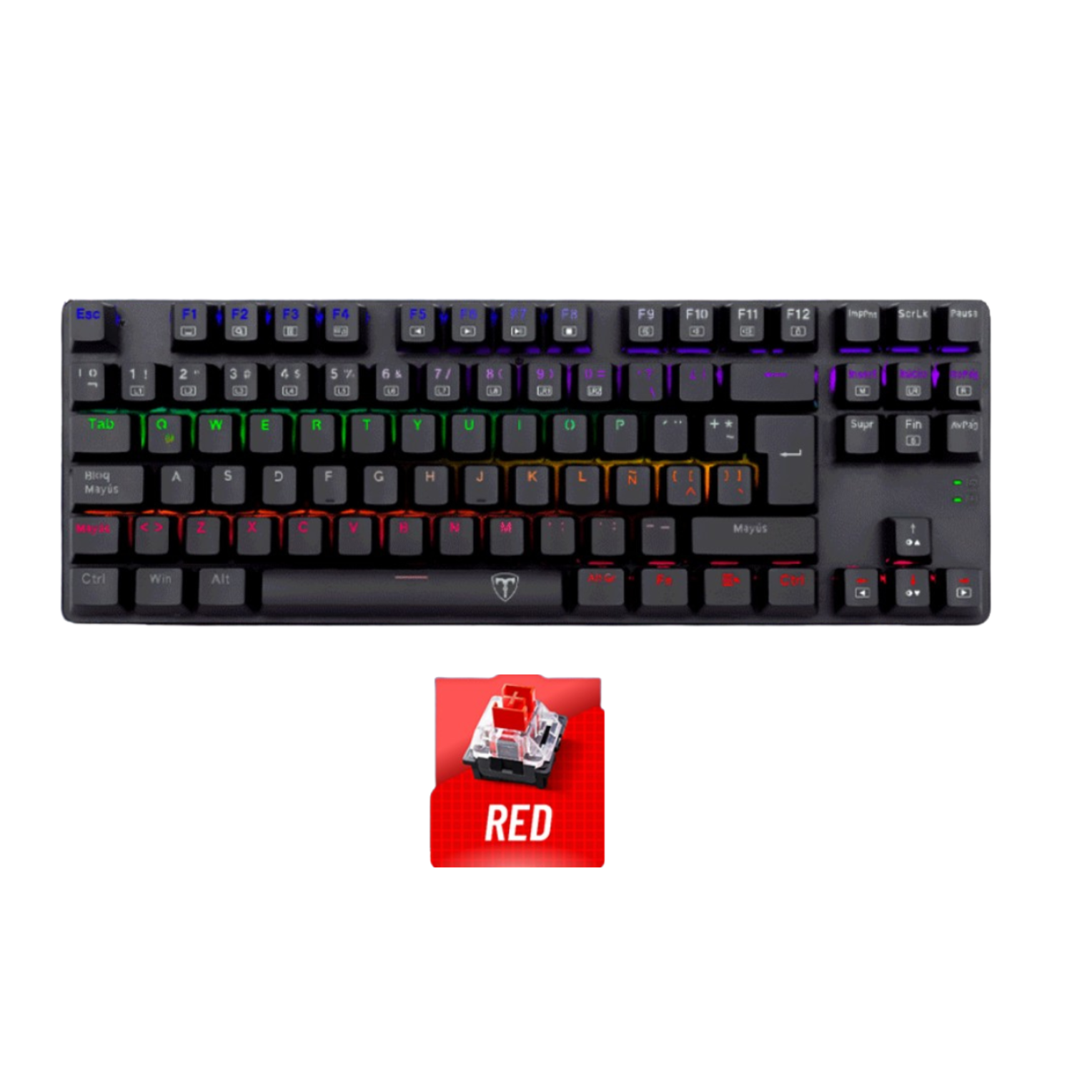 TECLADO MECANICO T-DAGGER T-TGK313GB-LIT BORA LITE RAINBOW SP RED SWITCH - 5