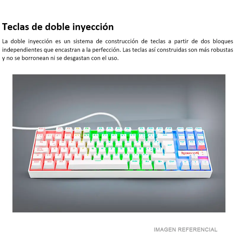 TECLADO REDRAGON K552 KUMARA BLANCO S/RED - 5