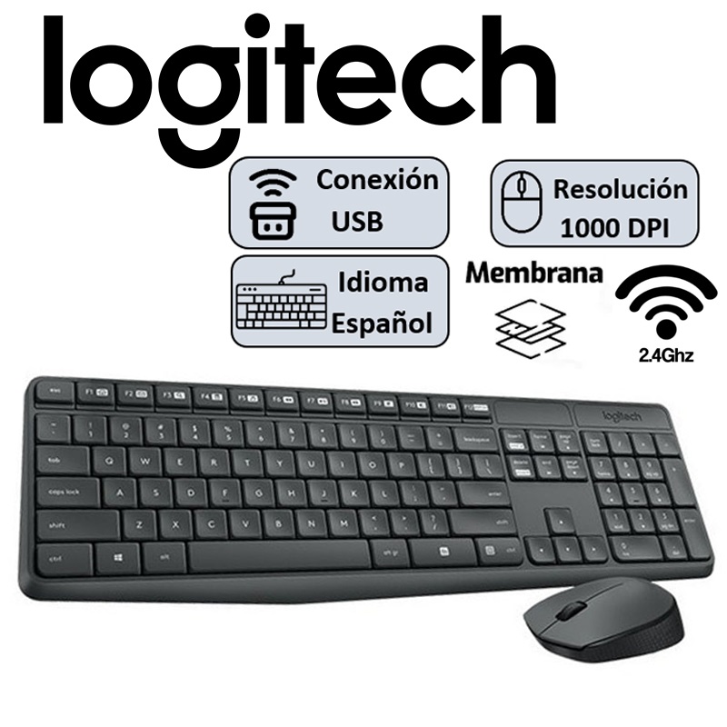 TECLADO LOGITECH G + MOUSE MK235 - 1