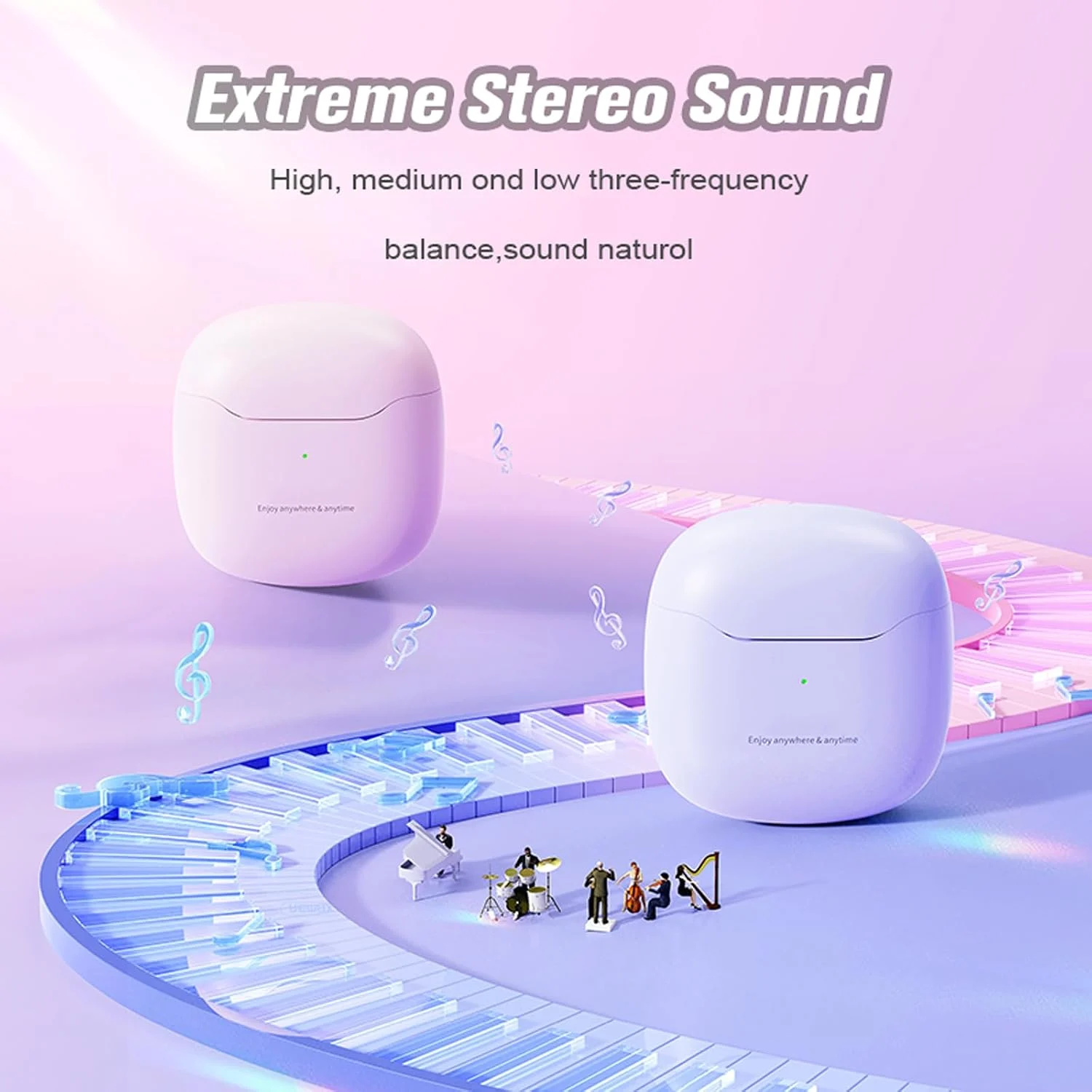 AUDÍFONOS REMAX IN-EAR TWS-19 BLUETOOTH ROSA - 5