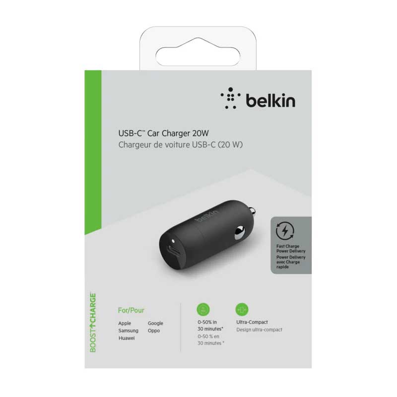 CARGADOR BELKIN CCA003 AUTO USB-C 20W NEGRO - 3