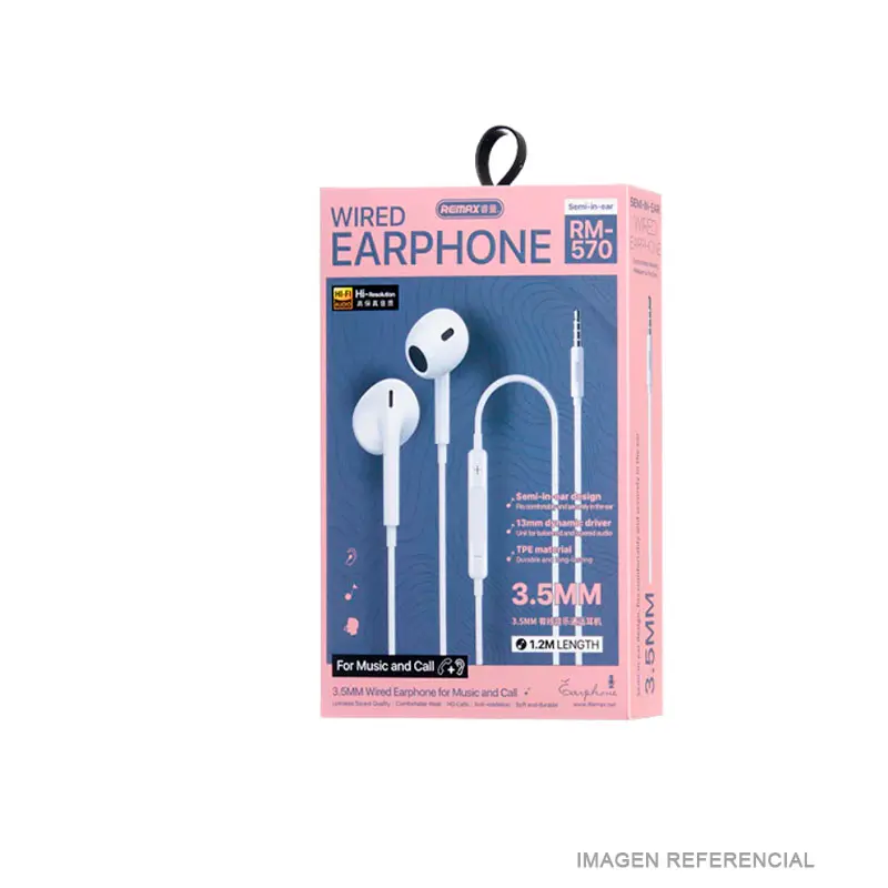 AUDIFONOS REMAX RM-570 JACK 3.5MM BLANCO - 2