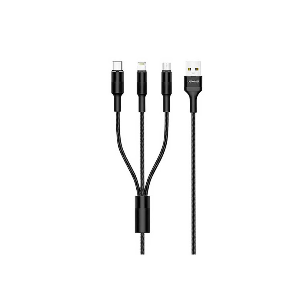 CABLE SUPERAZ SA06 3 EN 1 USB-TIPO C-V8-APPLE NEGRO - 1