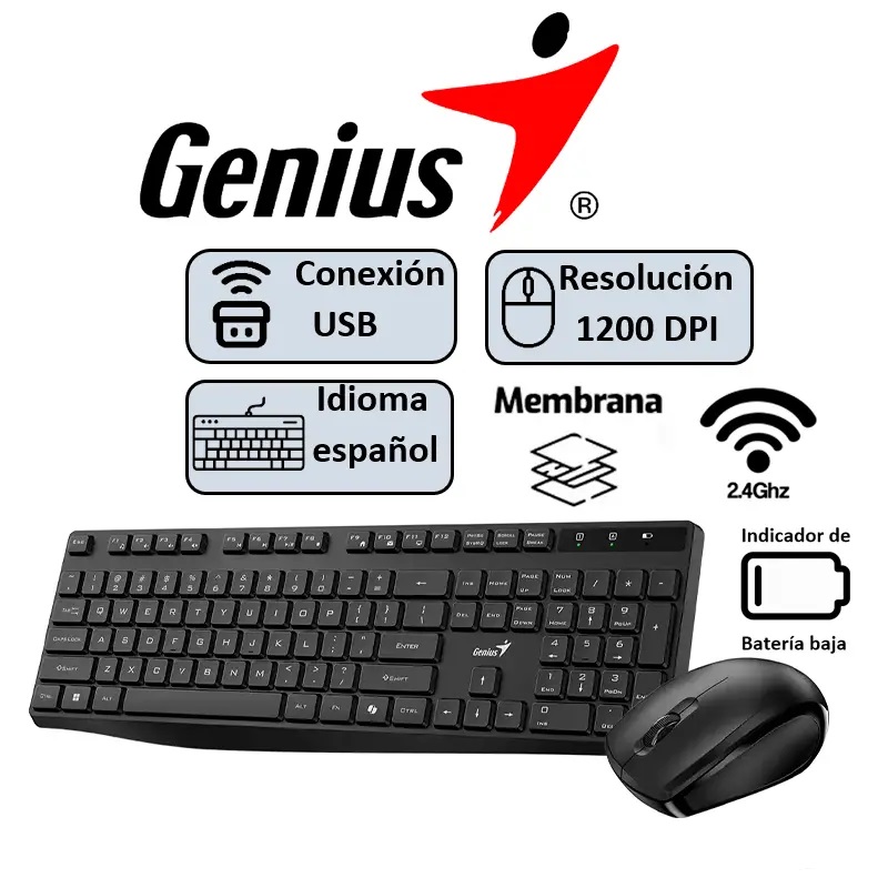 TECLADO+MOUSE GENIUS KM-8206S NEGRO - 1