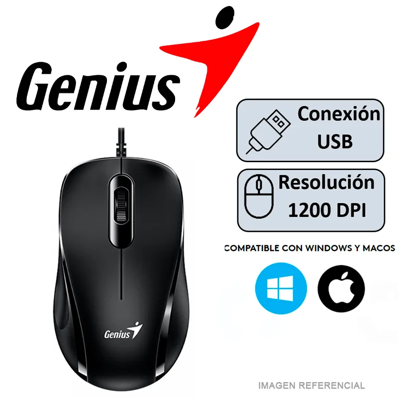 MOUSE GENIUS DX-101 NEGRO - 1