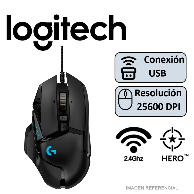 MOUSE LOGITECH G502 HERO NEGRO RGB (910-005469) - 1
