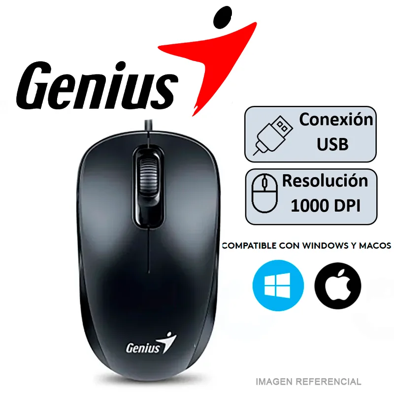 MOUSE GENIUS DX-110 NEGRO - 1