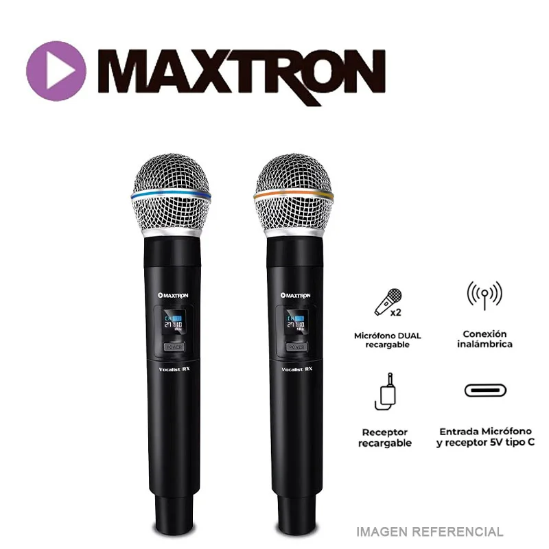 MICROFONO MAXTRON MX7238RX VOCALIST DUAL RX WIFI - 1