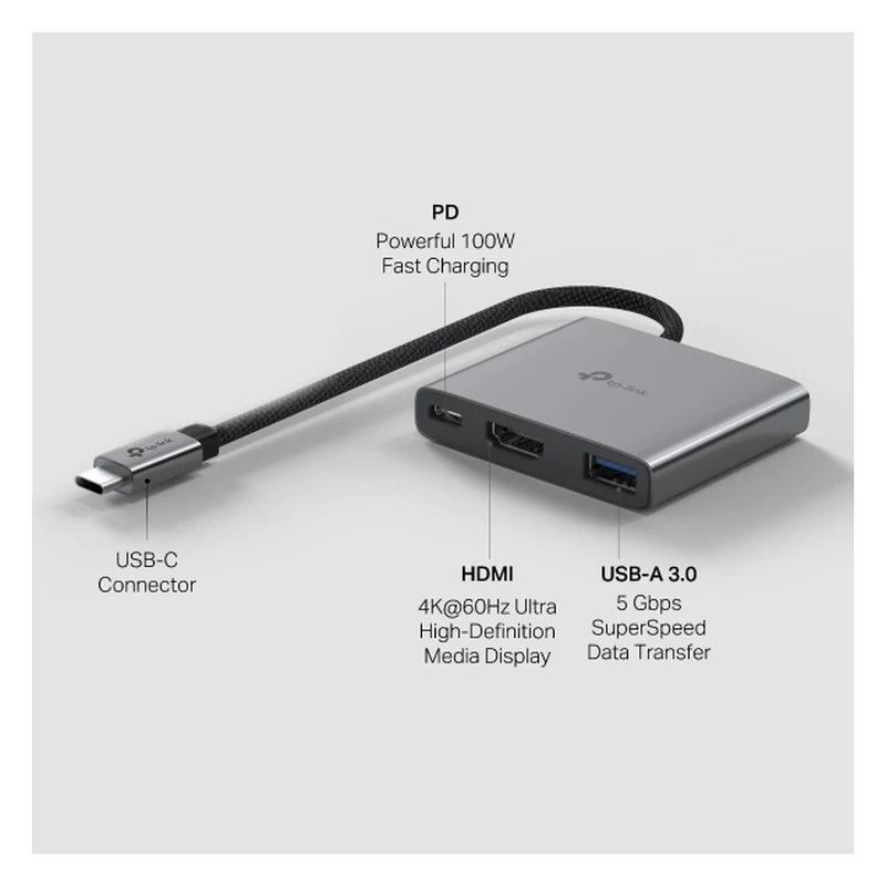 HUB TP-LINK UH3020C 3 EN 1 PUERTOS USB-C/USB-A/HDMI - 3