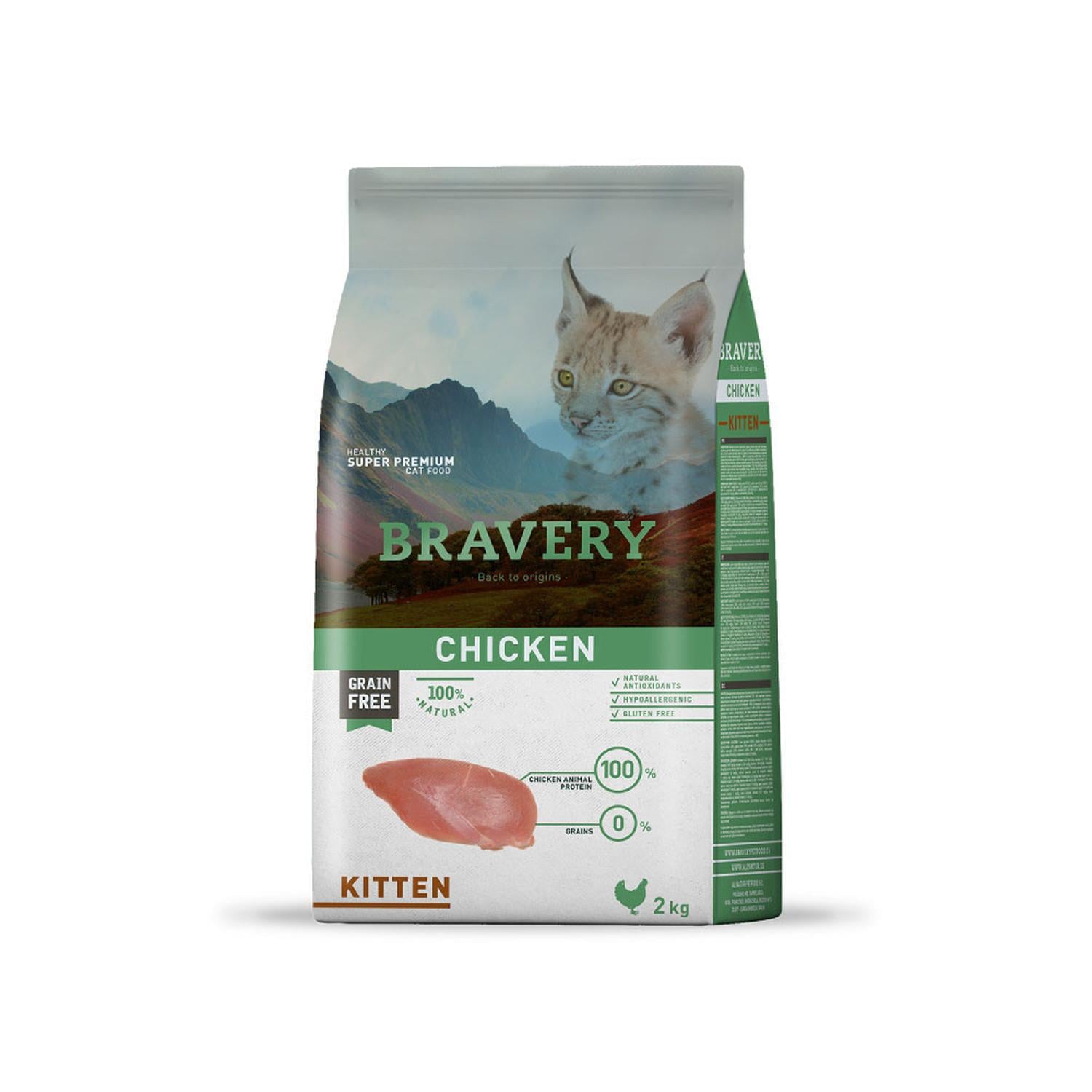 ALIMENTO PARA GATITOS BRAVERY POLLO 2 KG - 1